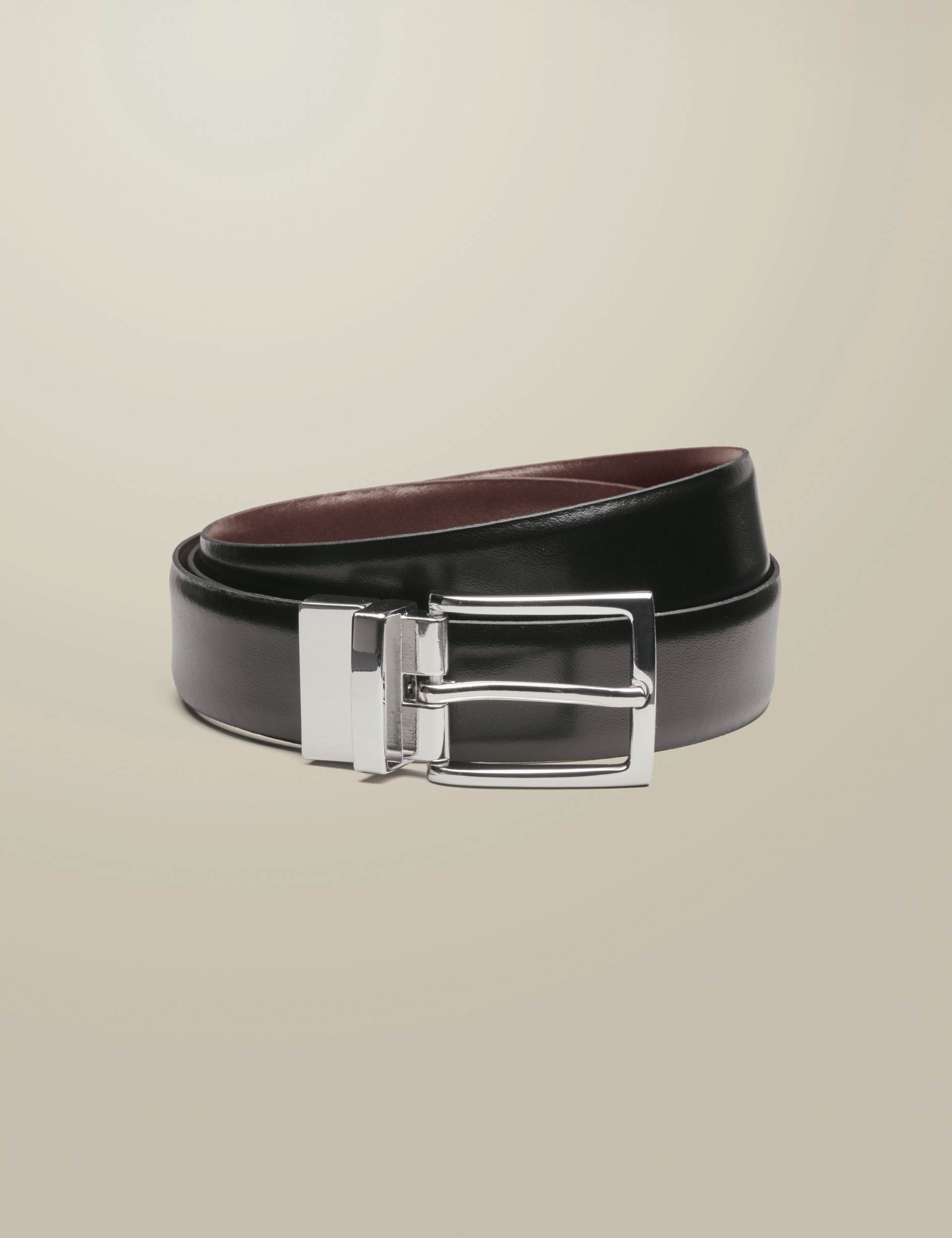 Black and chocolate brown reversible belt 1