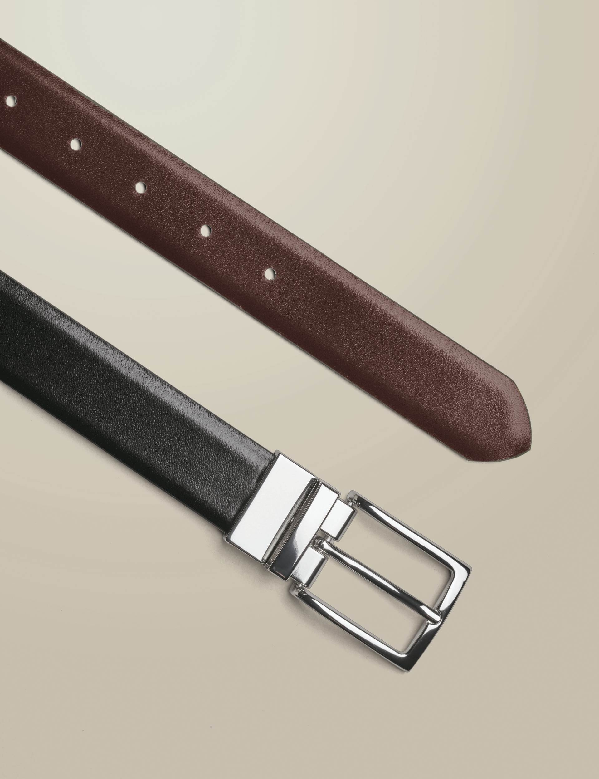 Black and chocolate brown reversible belt 2