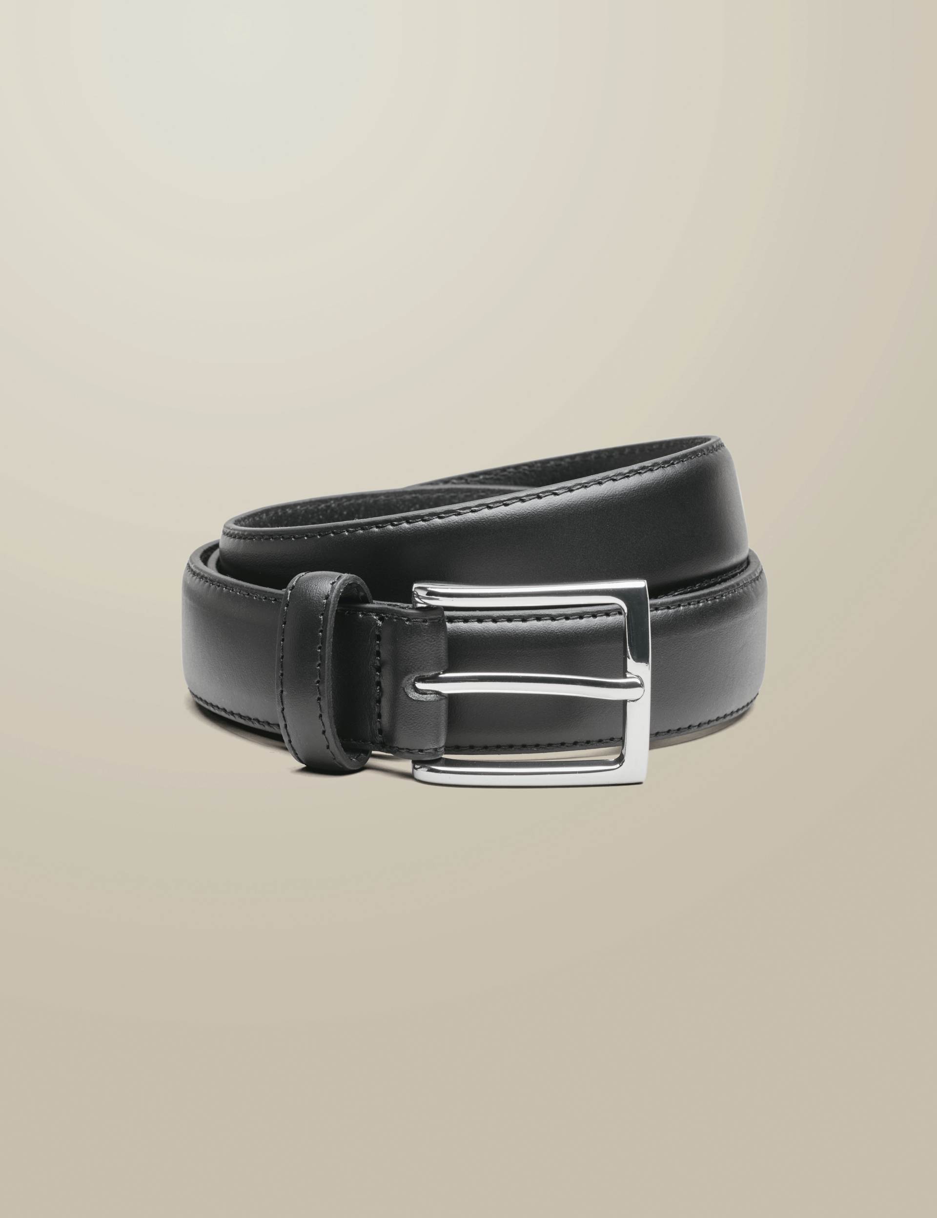 Black leather formal belt 1