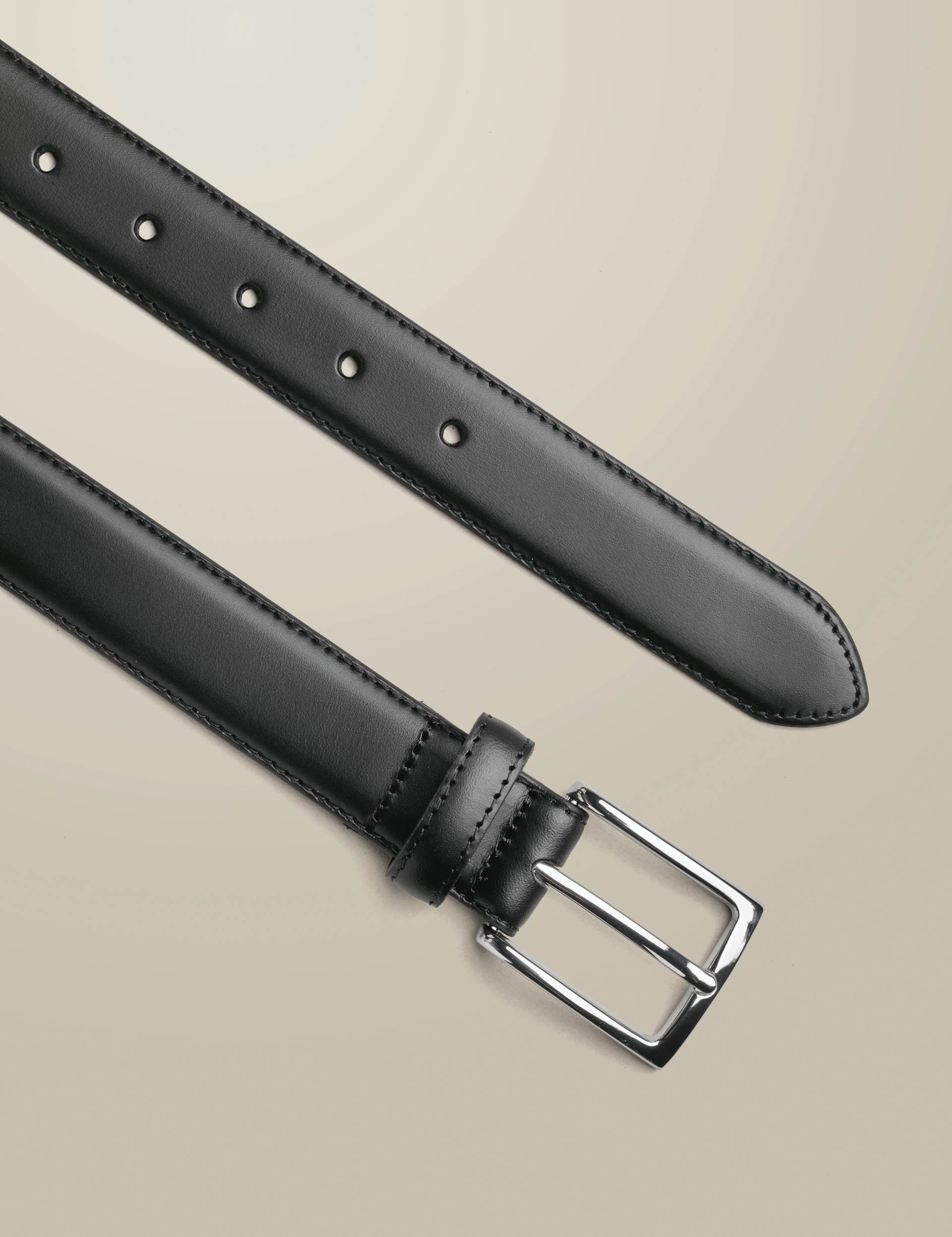 Black leather formal belt 2