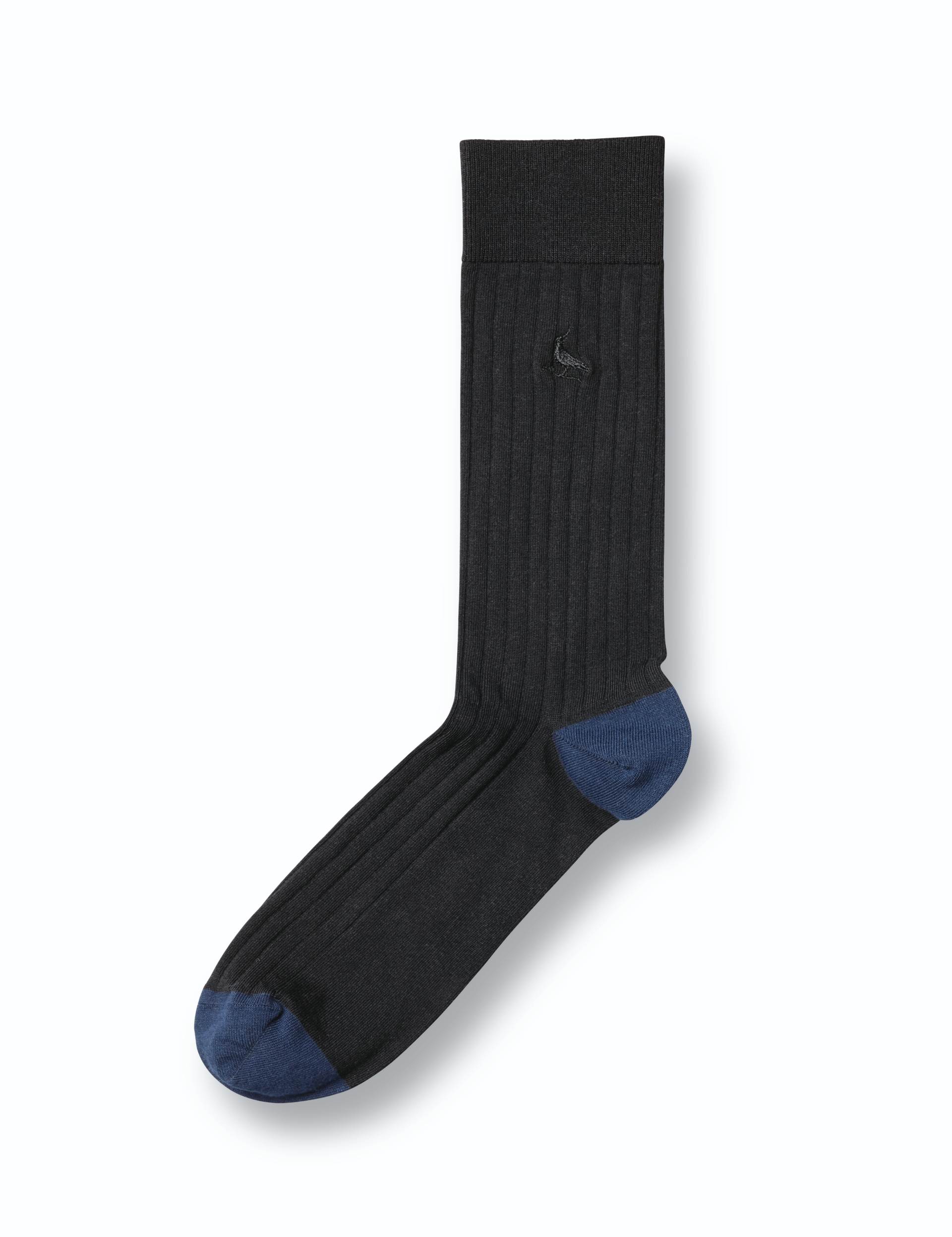Black cotton rib socks