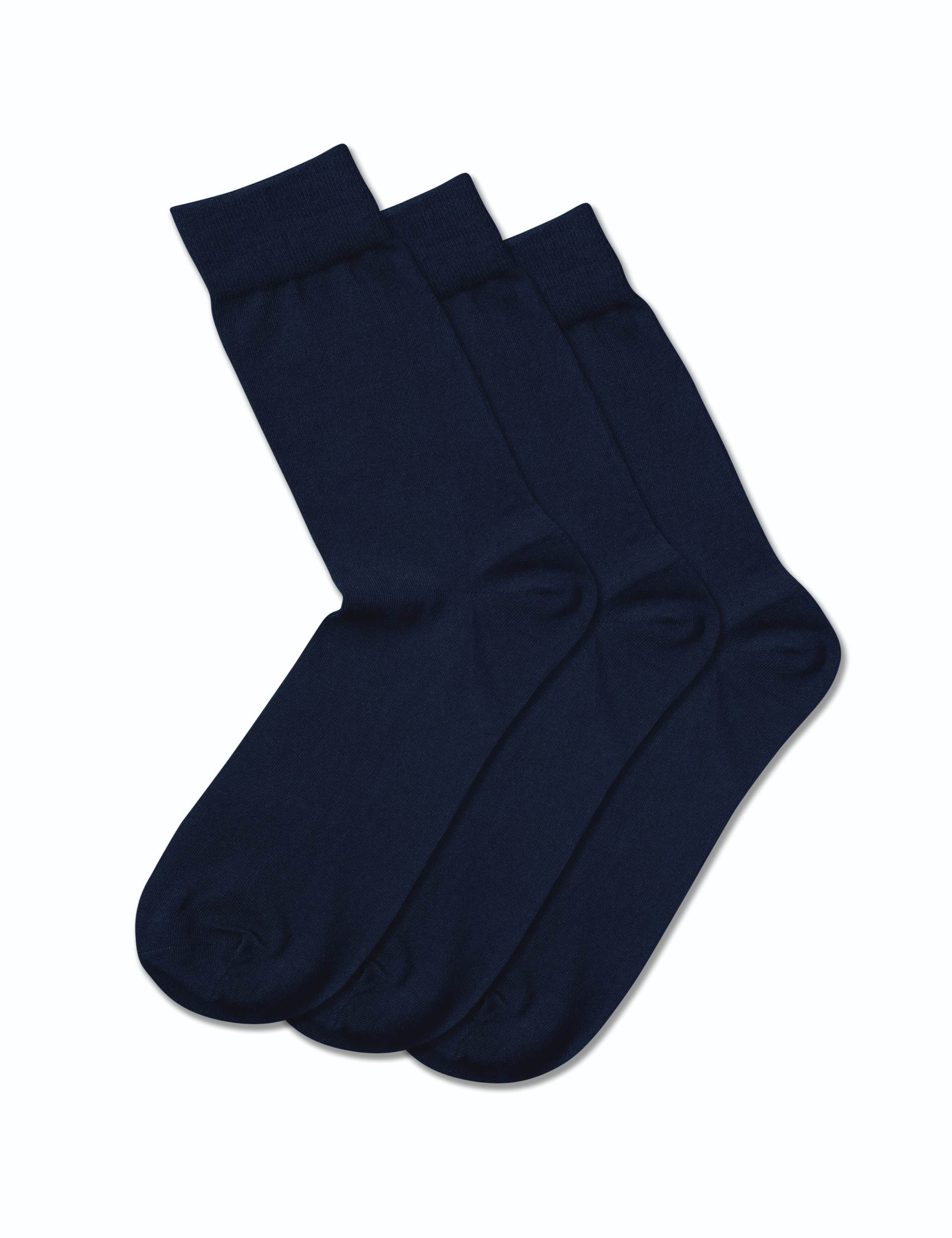 Navy cotton rich socks- 3 pair multipack