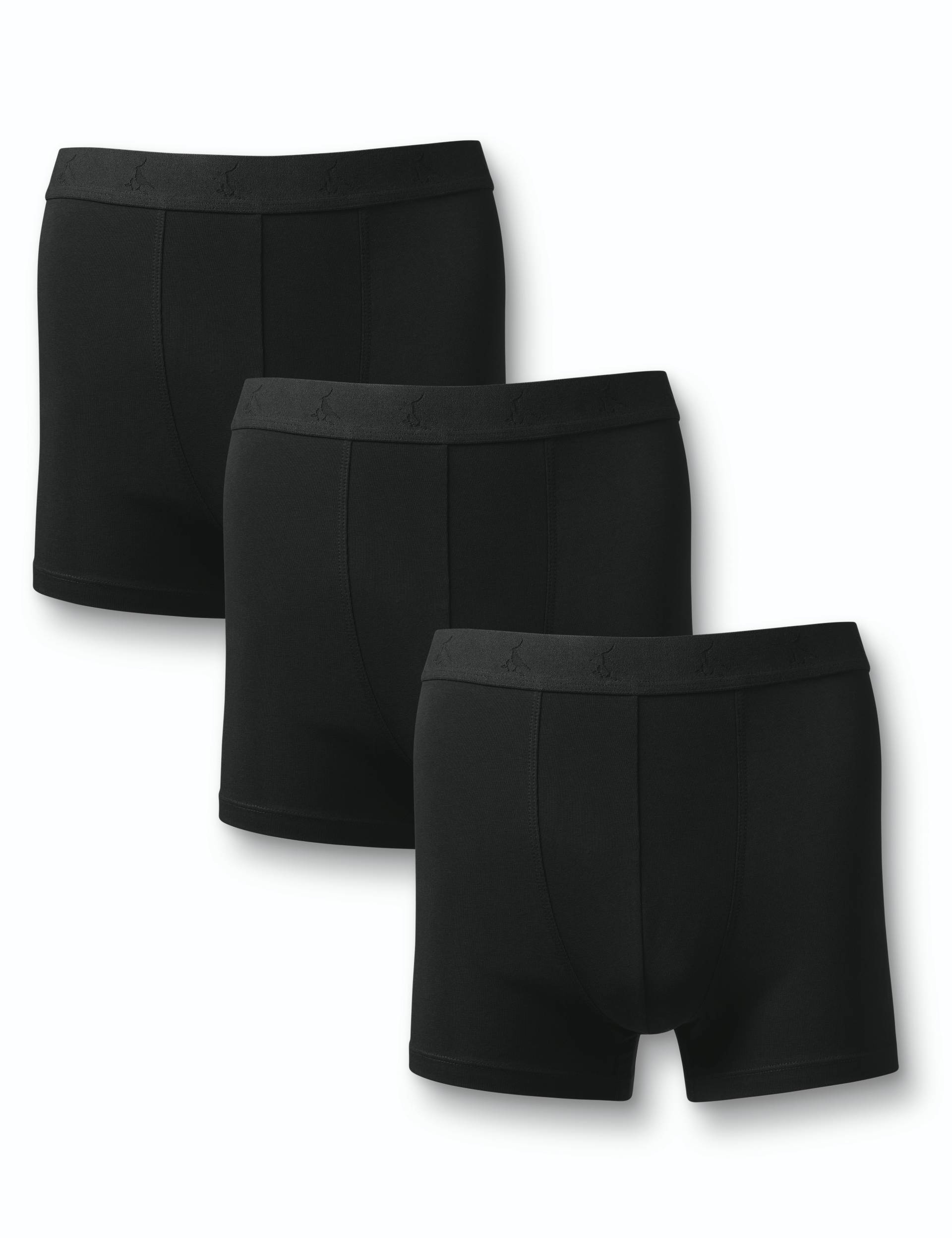 3 Black cotton stretch jersey trunks multipack