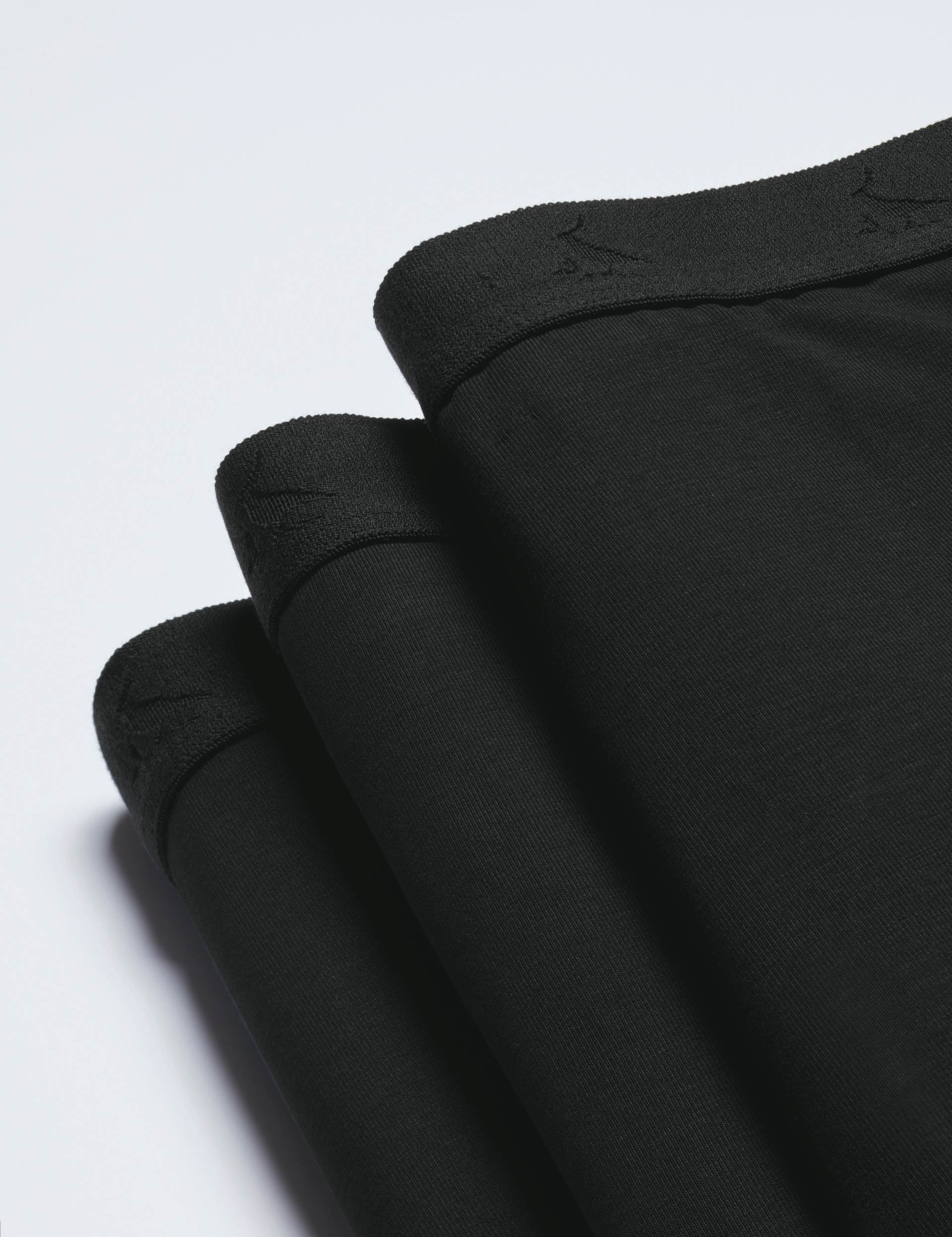 3 Black cotton stretch jersey trunks multipack 3