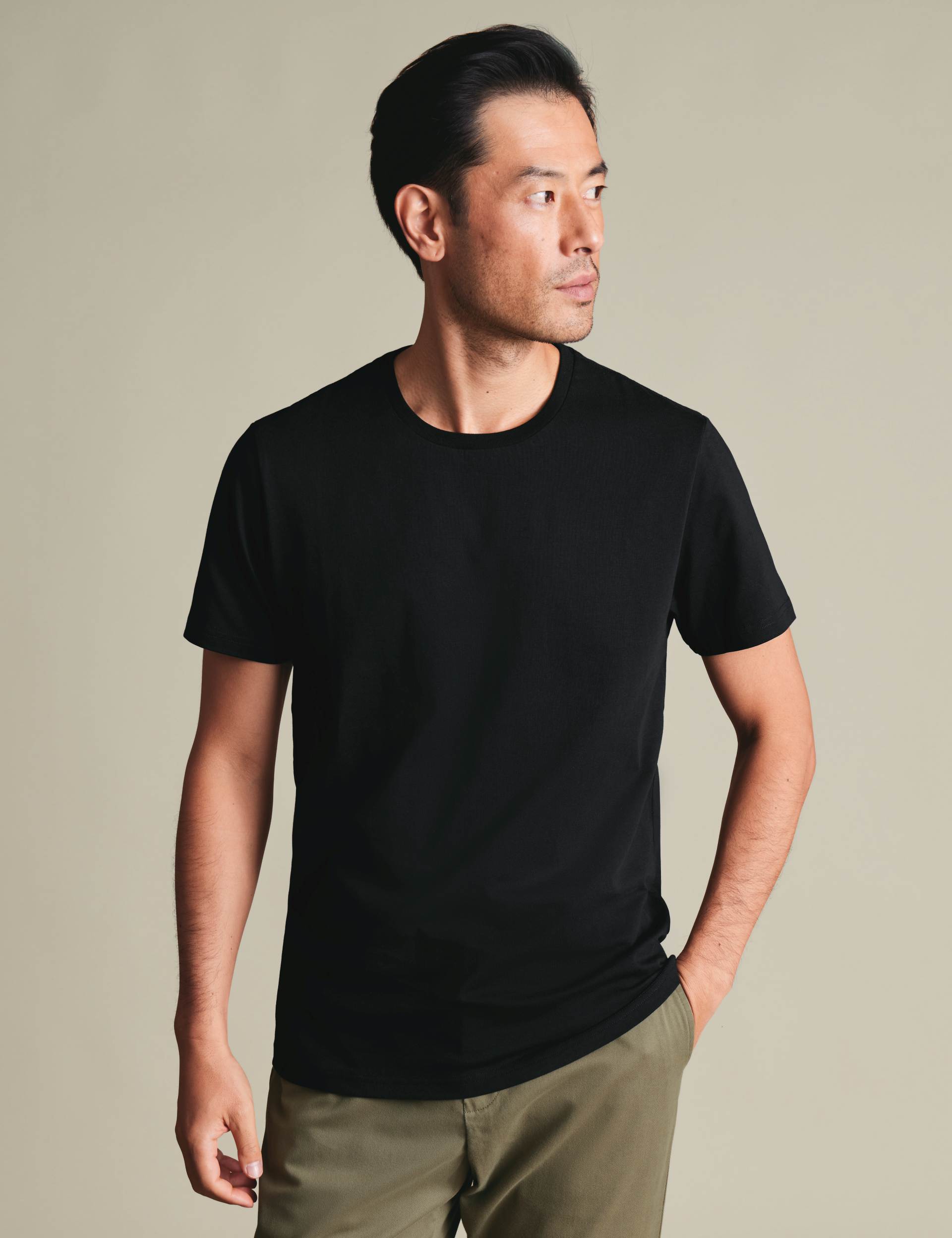 Black 2-pack crew neck cotton t-shirt