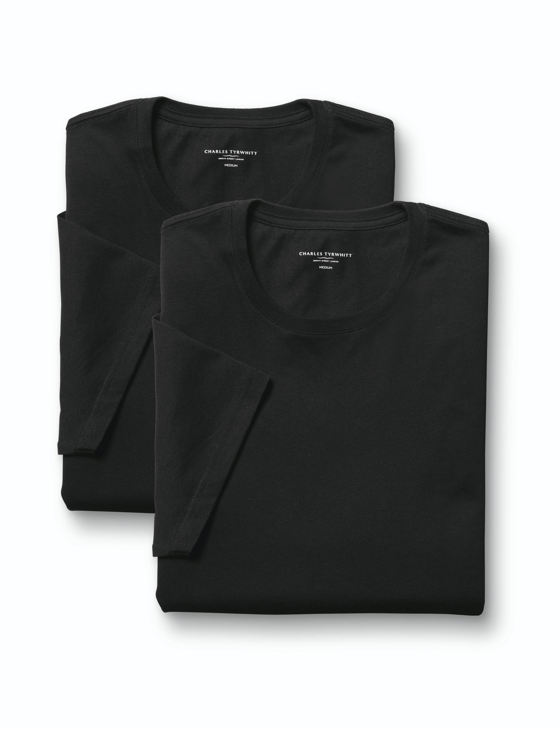 Black 2-pack crew neck cotton t-shirt 4