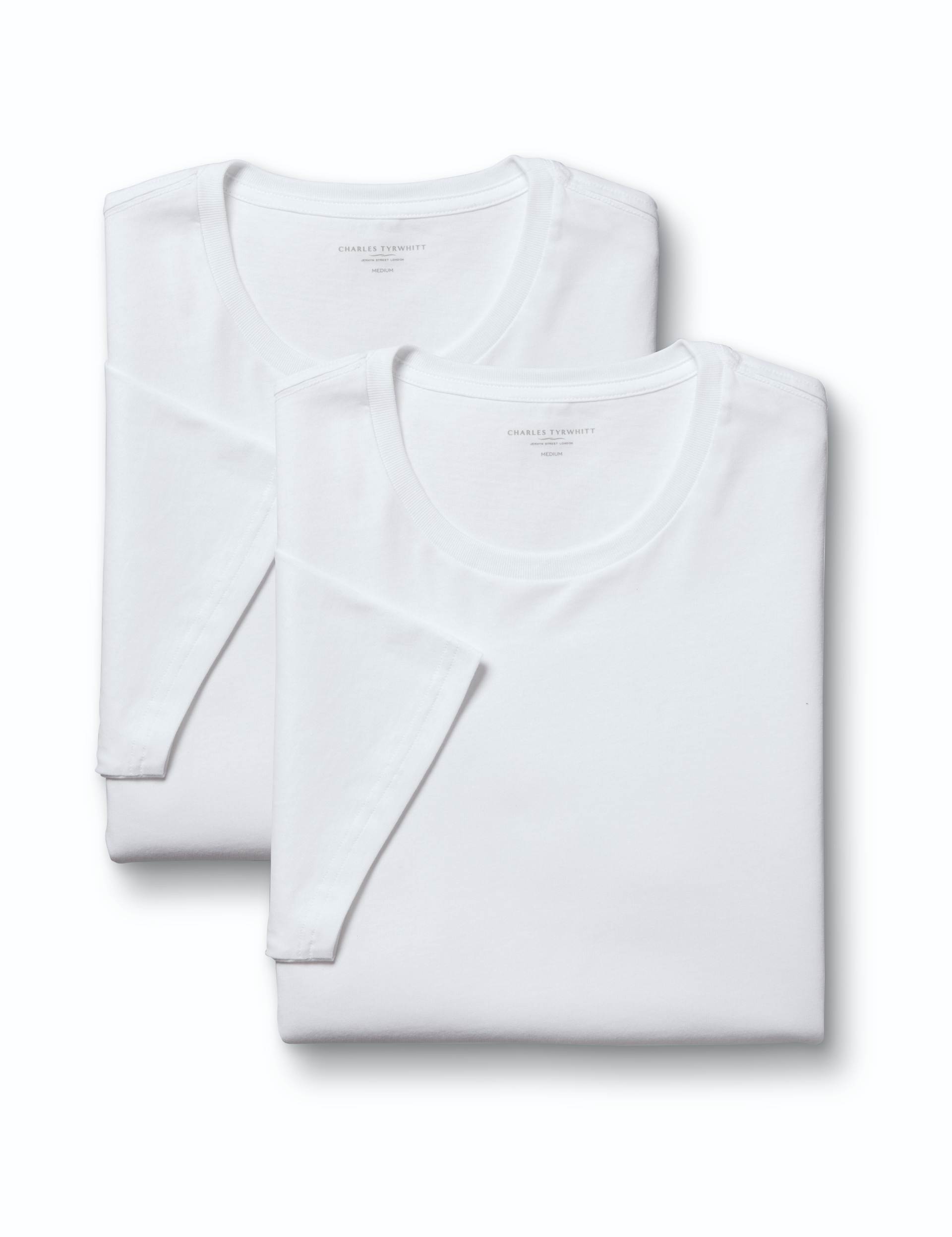 White 2-pack crew neck cotton t-shirt 4