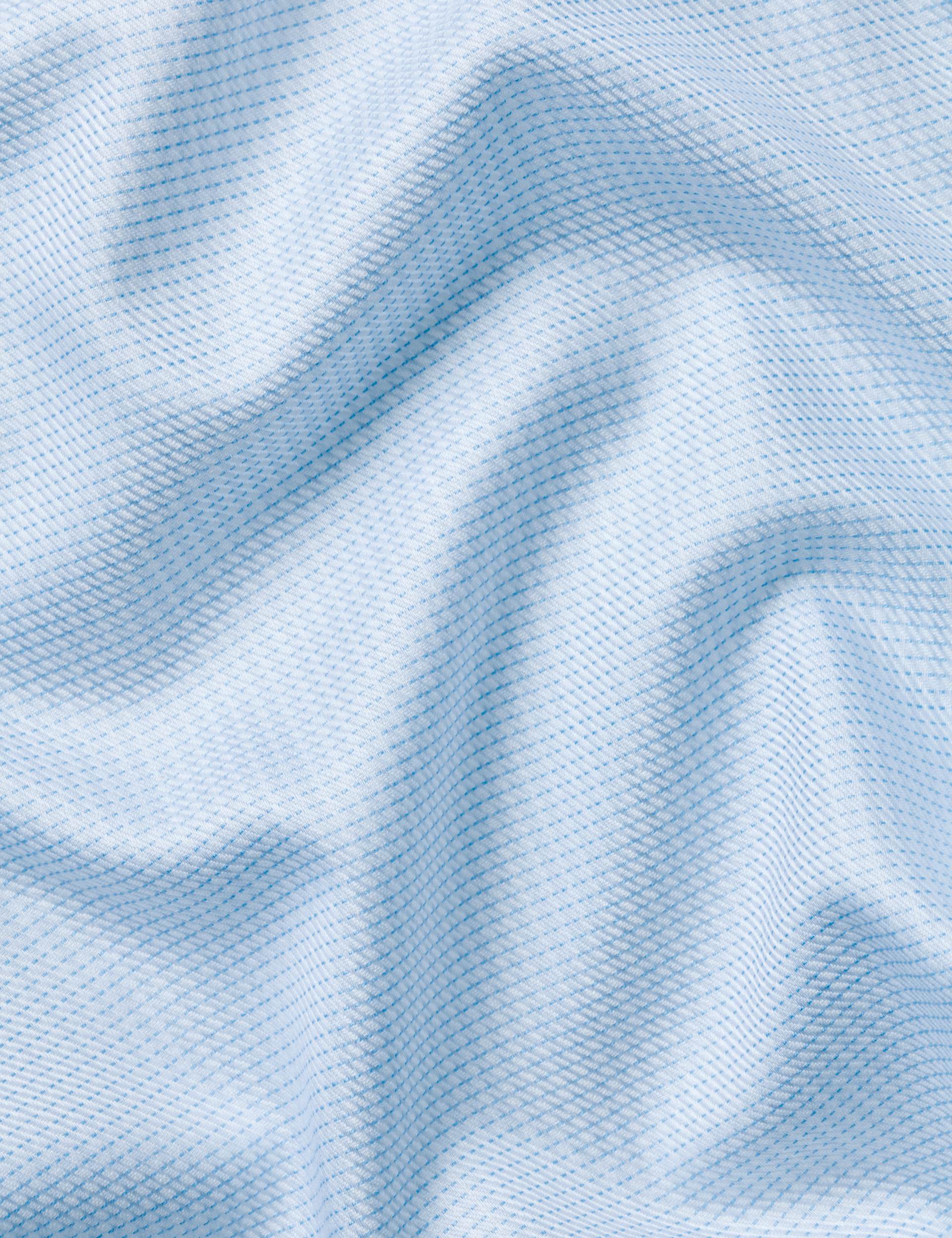 Light blue non-iron stretch Greenwich weave cutaway slim fit shirt 7