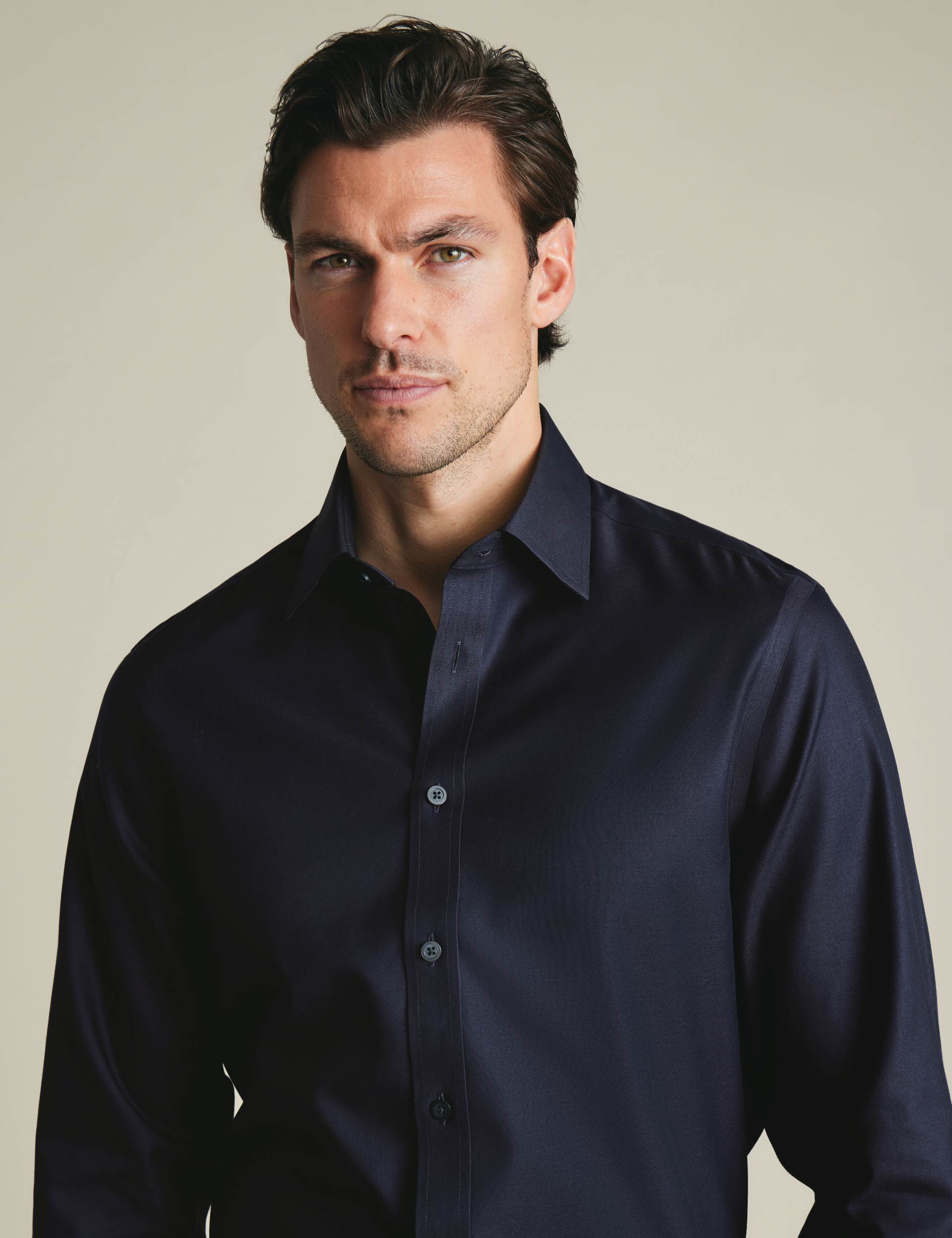 Navy non-iron twill classic fit shirt 3