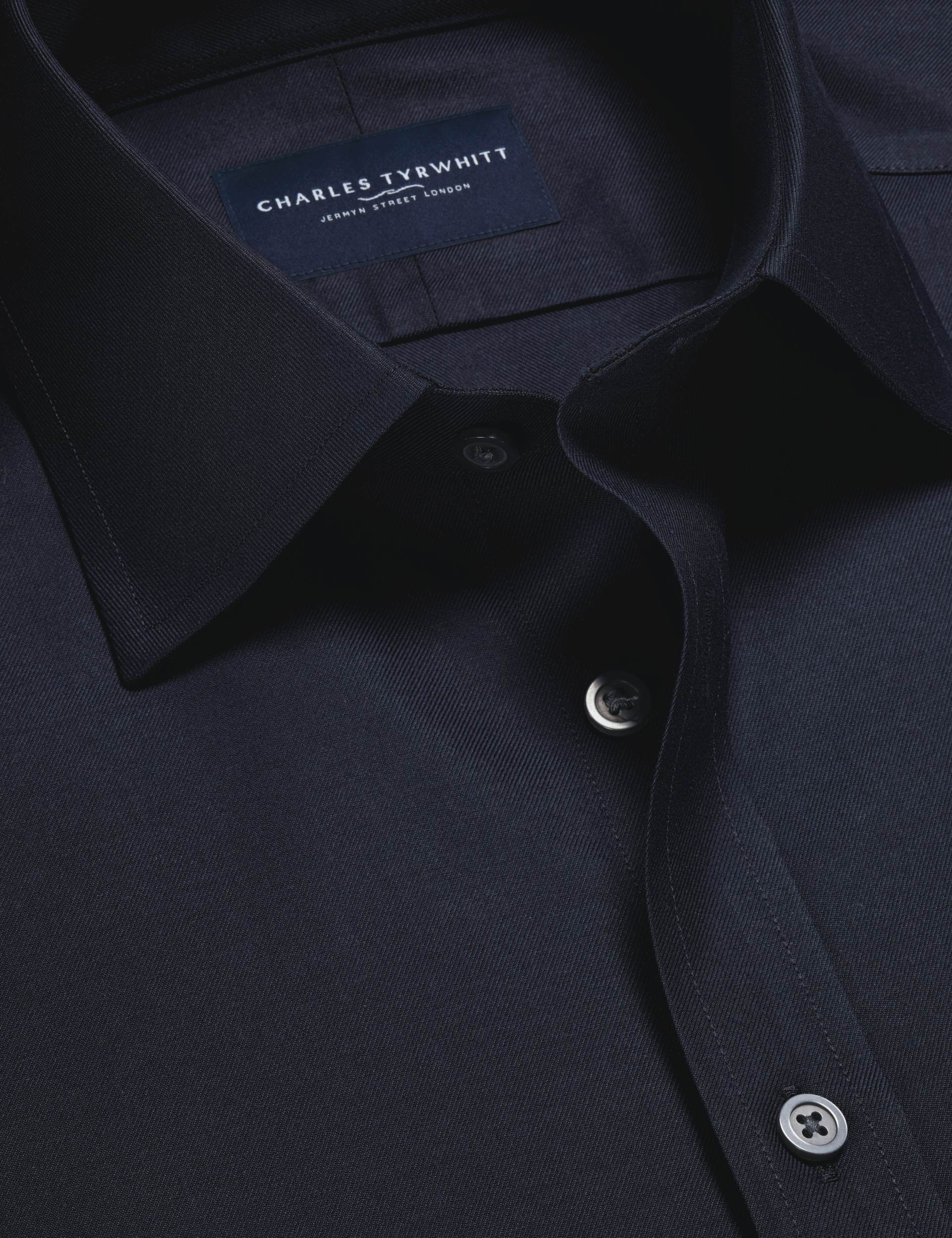 Navy non-iron twill classic fit shirt 5
