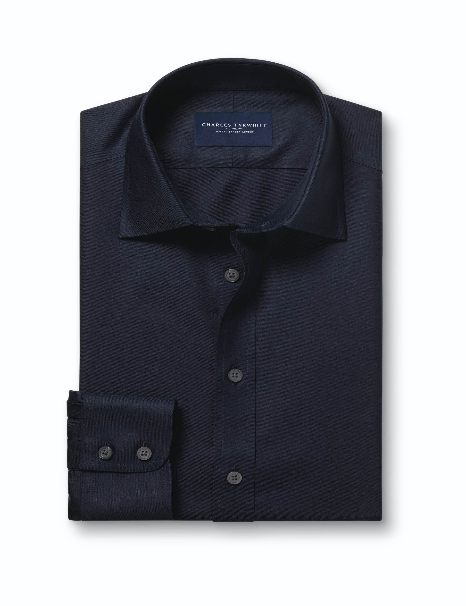 Navy non-iron twill classic fit shirt 6