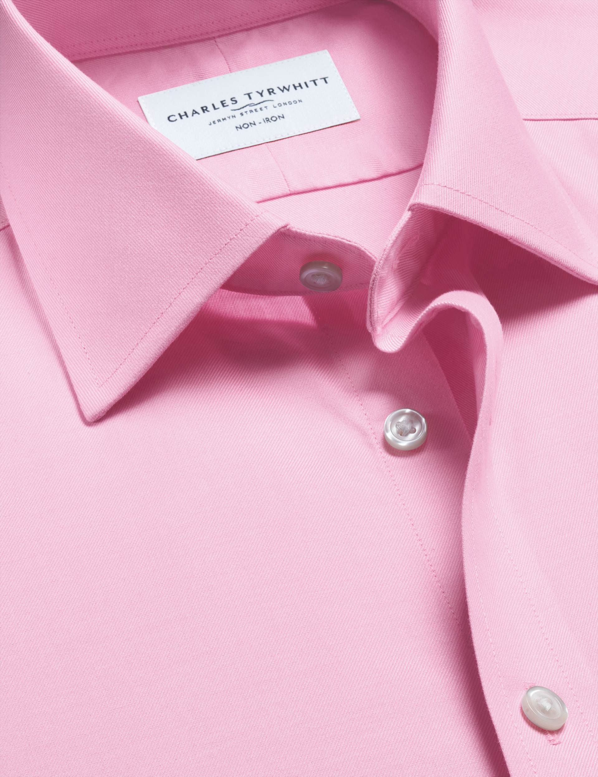 Pink non-iron twill classic fit shirt 5