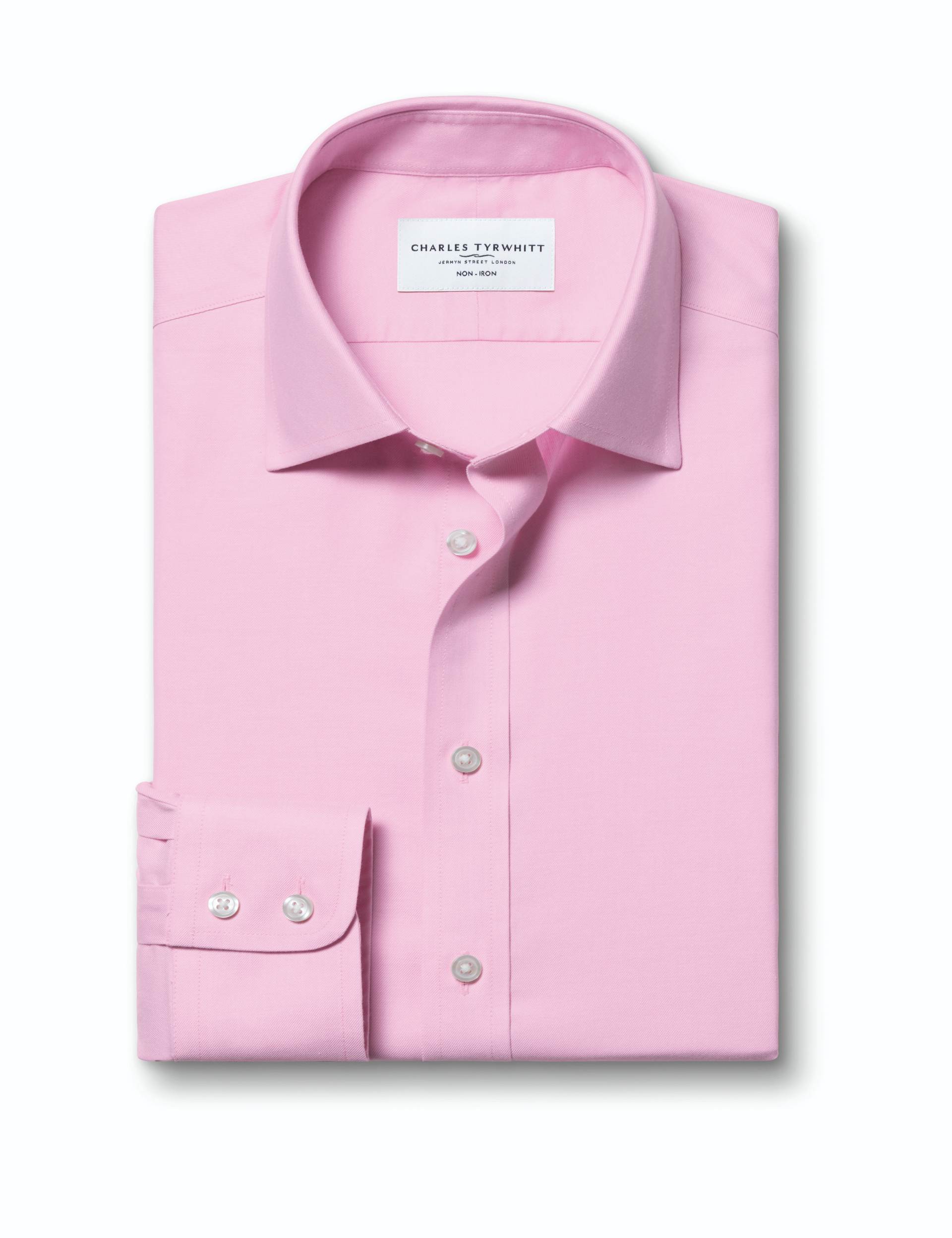 Pink non-iron twill classic fit shirt 7