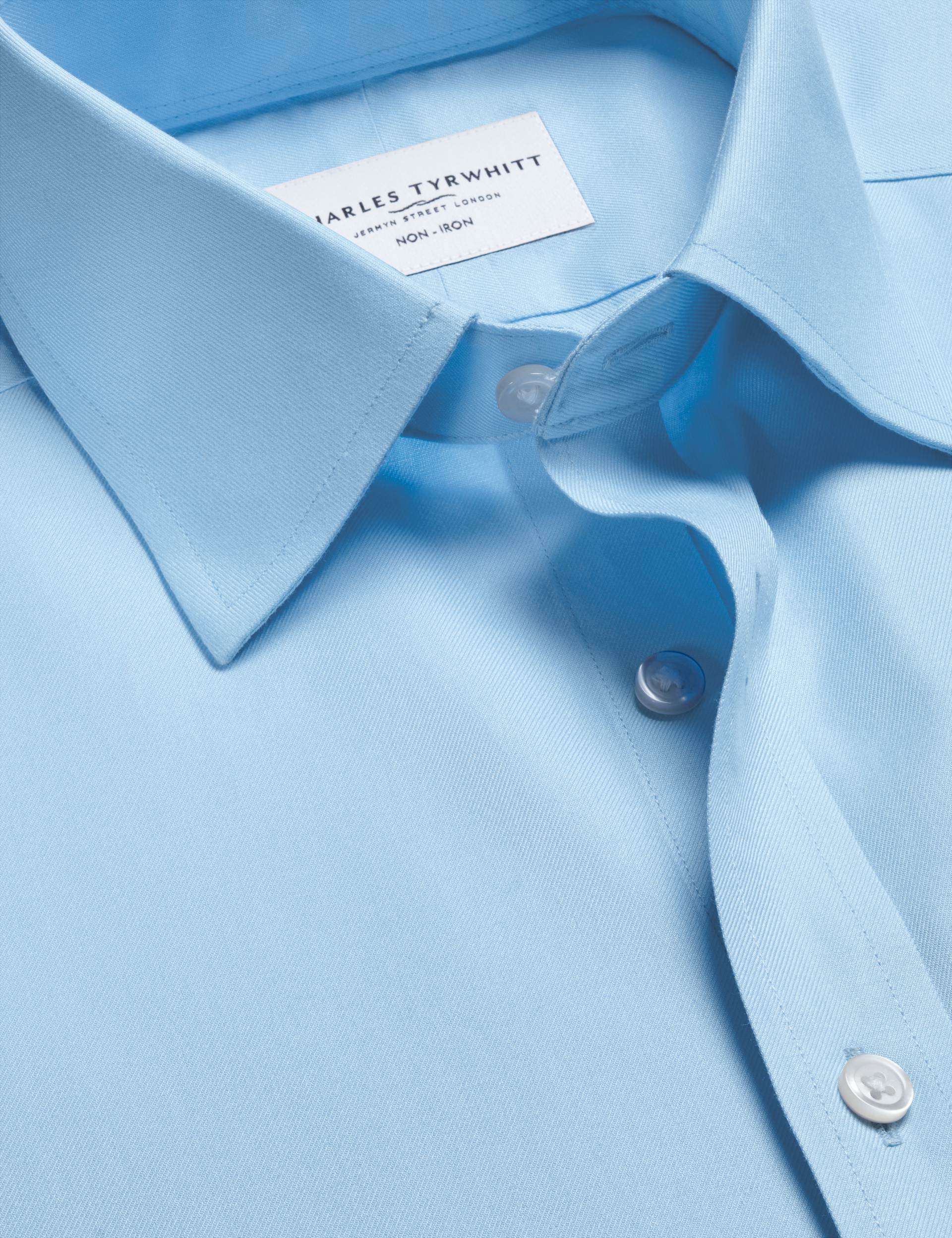 Sky blue non-iron twill classic fit shirt 4