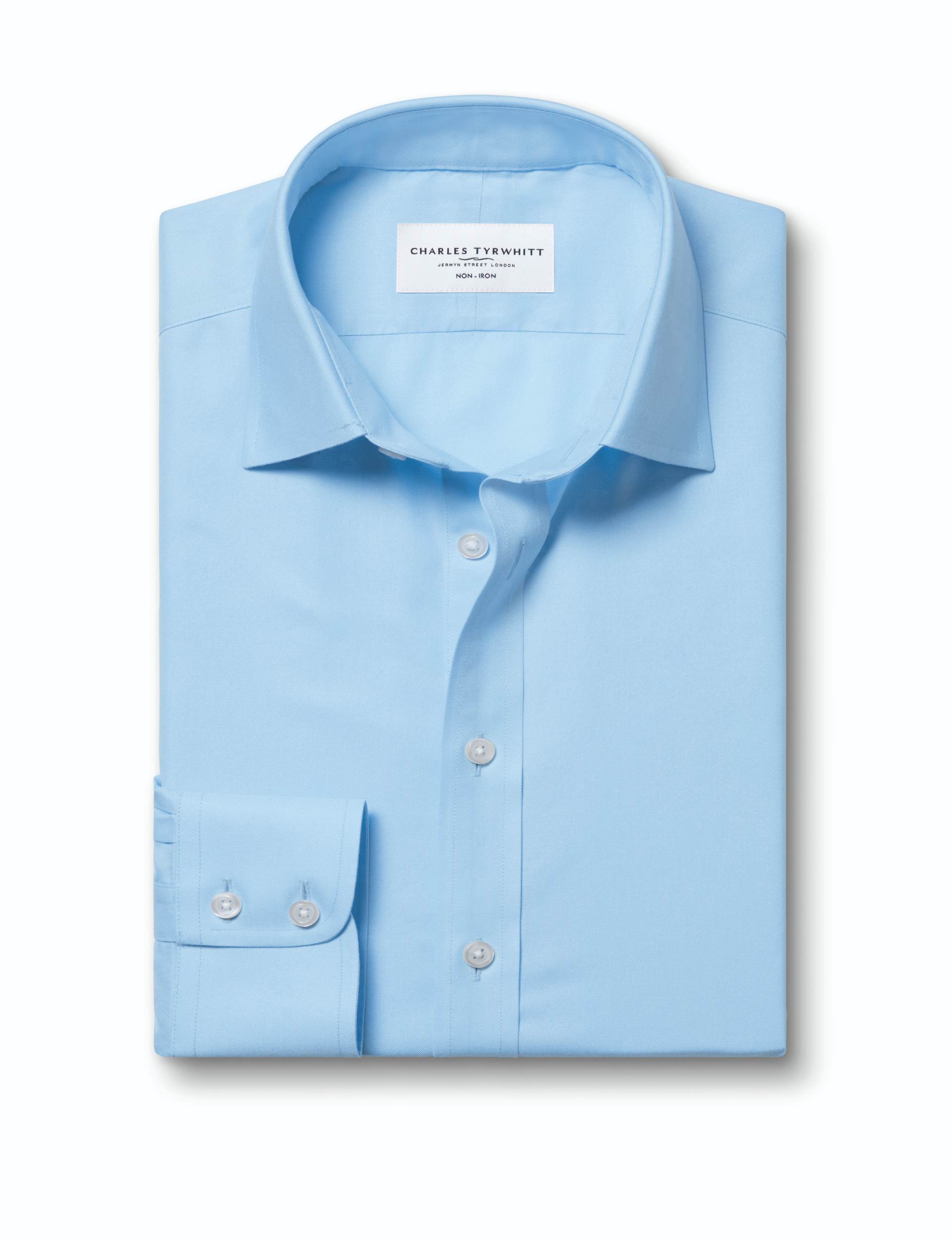 Sky blue non-iron twill classic fit shirt 6