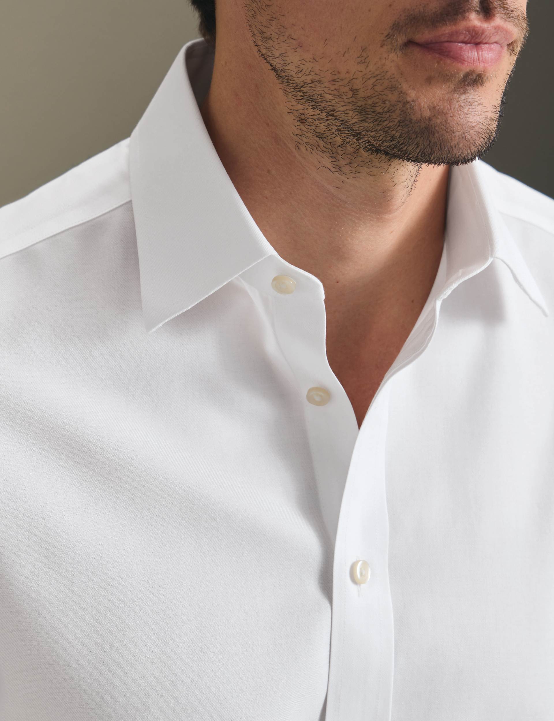 White non-iron twill classic fit shirt 2