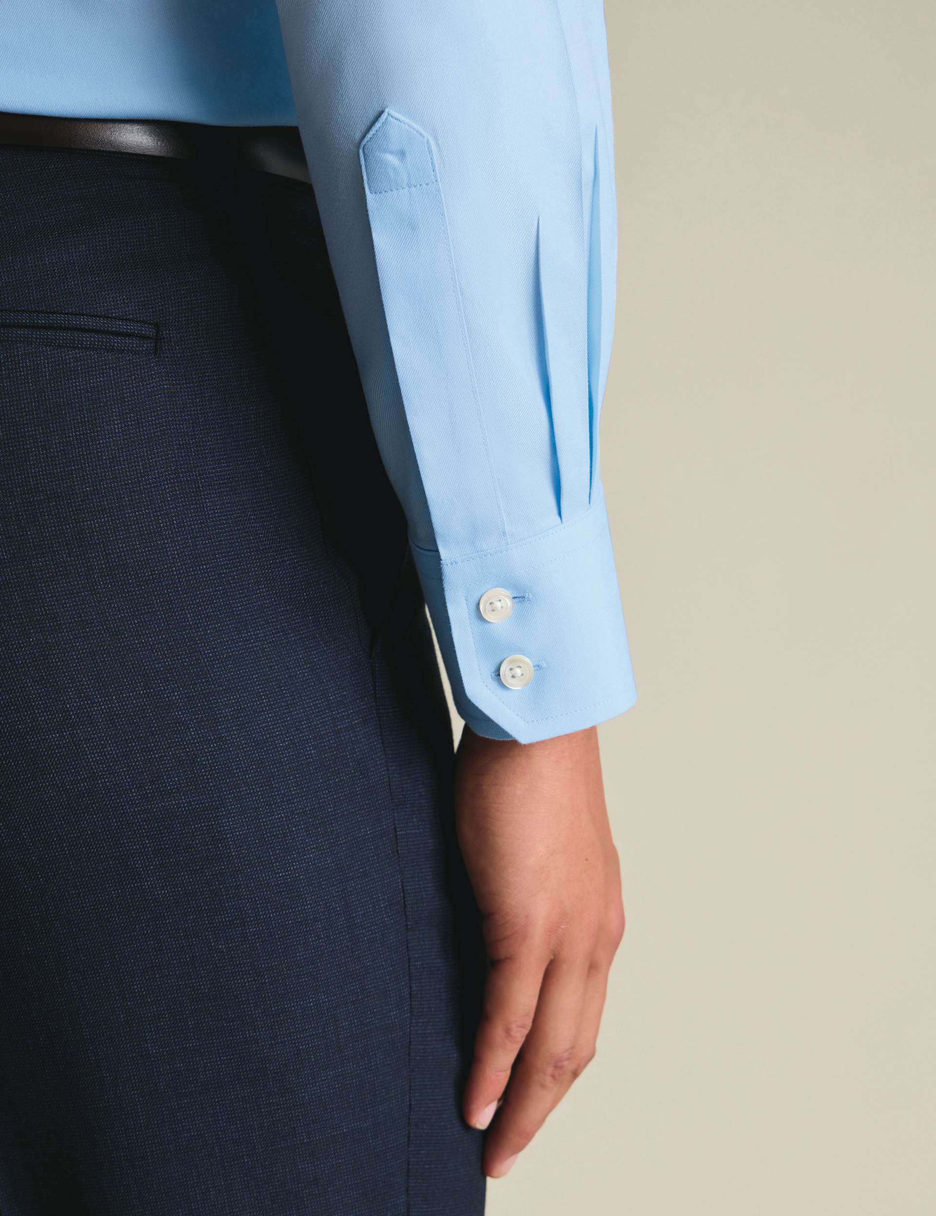 Sky blue non-iron twill cutaway slim fit shirt 3