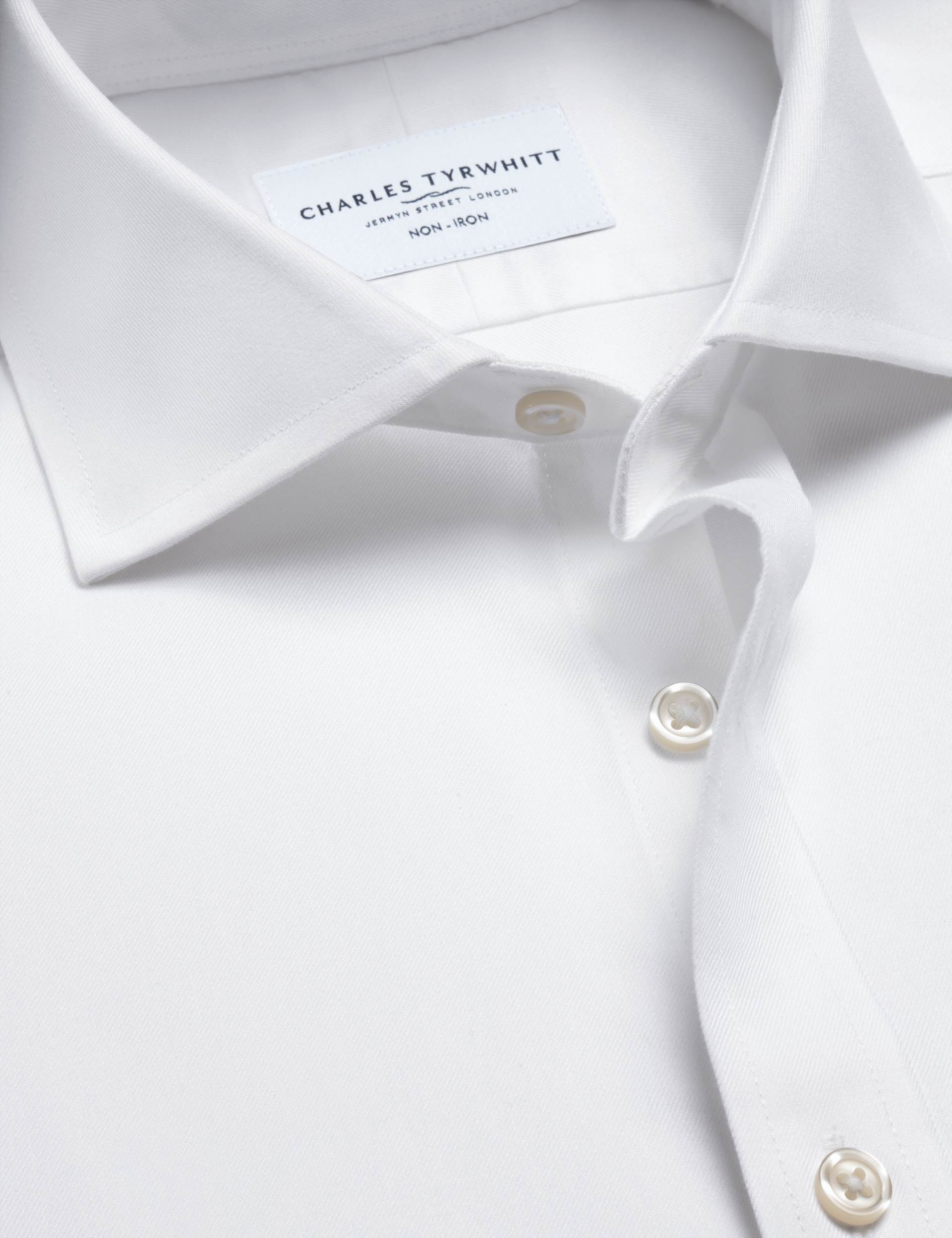 White non-iron twill cutaway slim fit shirt 4