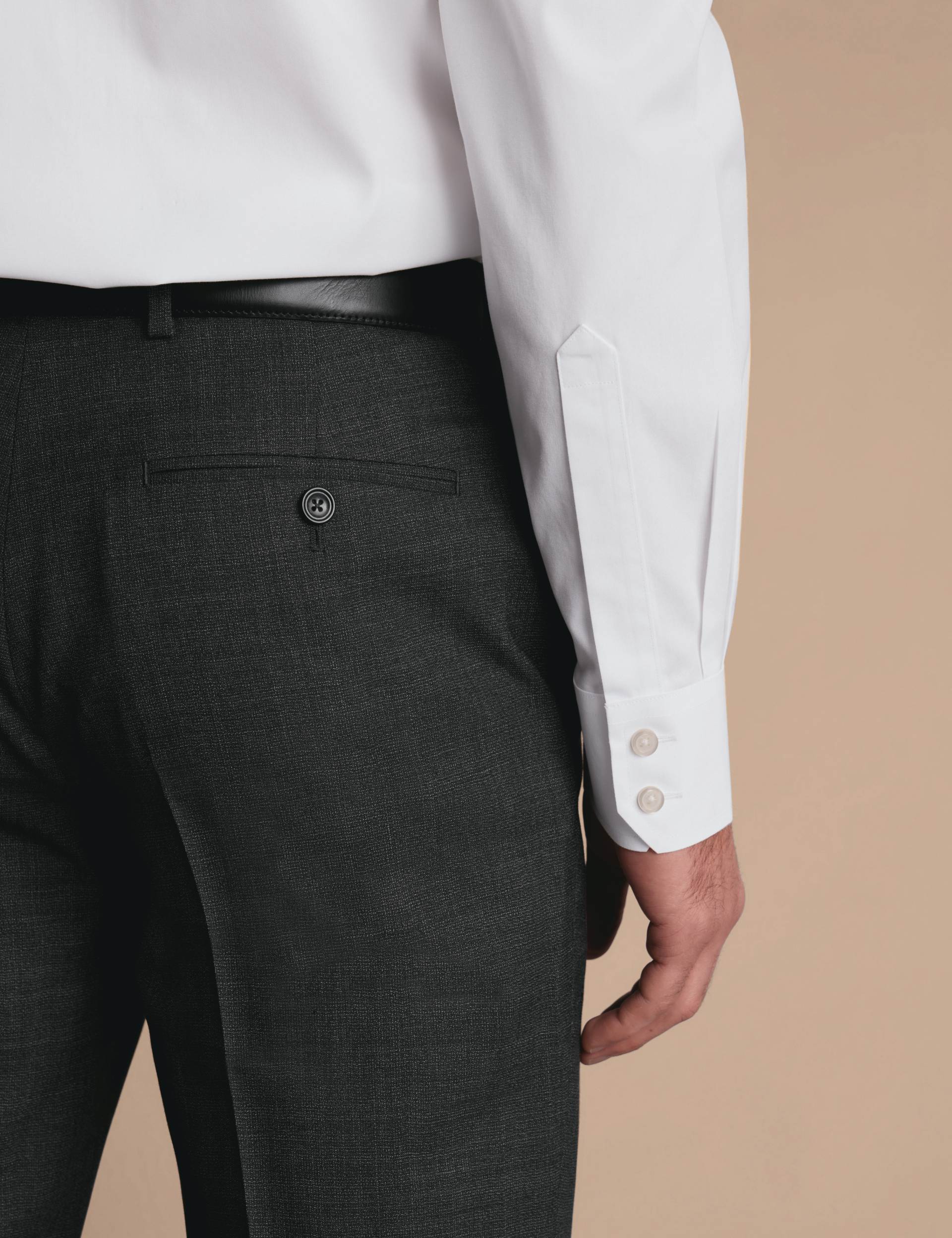 White non-iron stretch poplin cutaway slim fit shirt 3