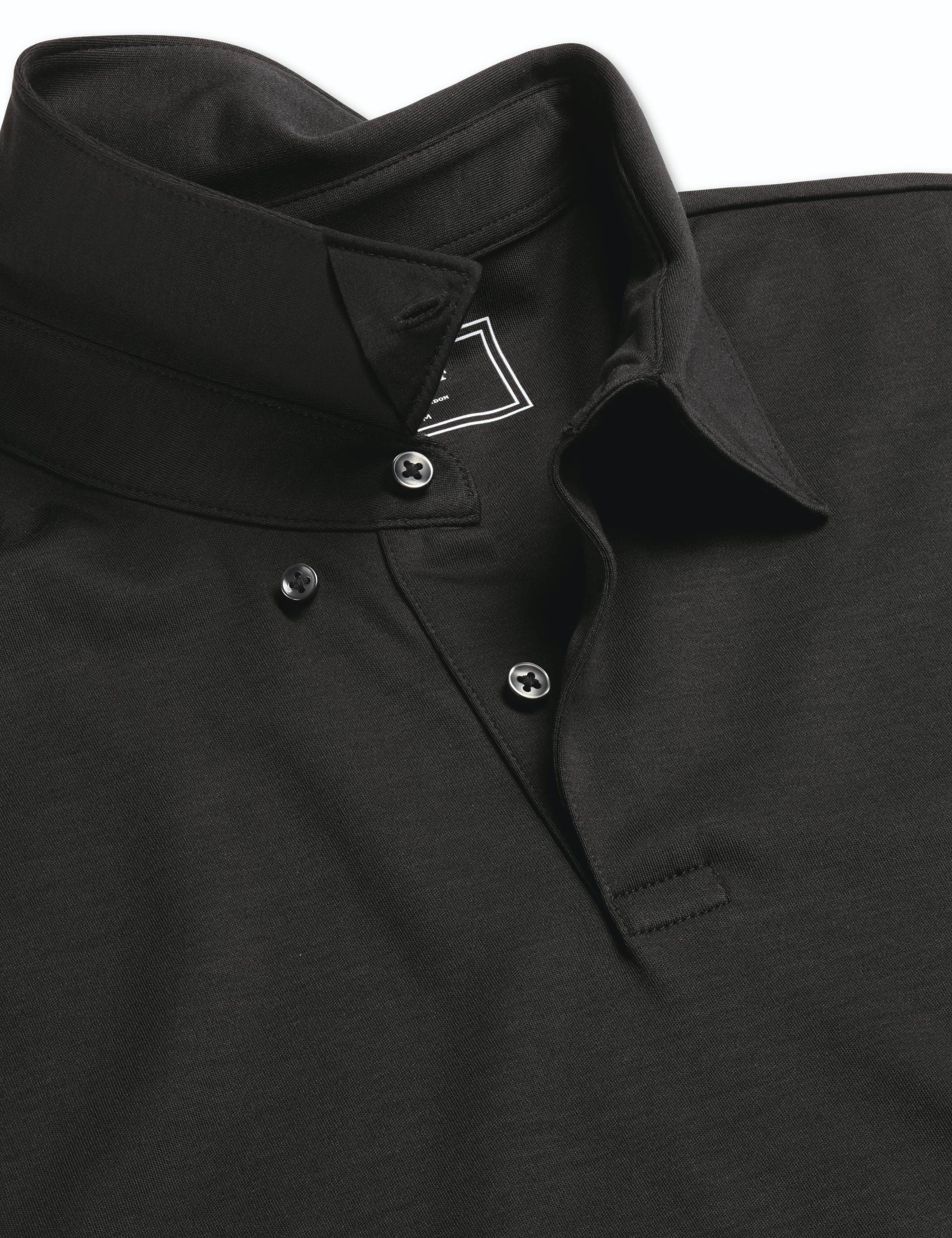 Black short sleeve cotton polo 4