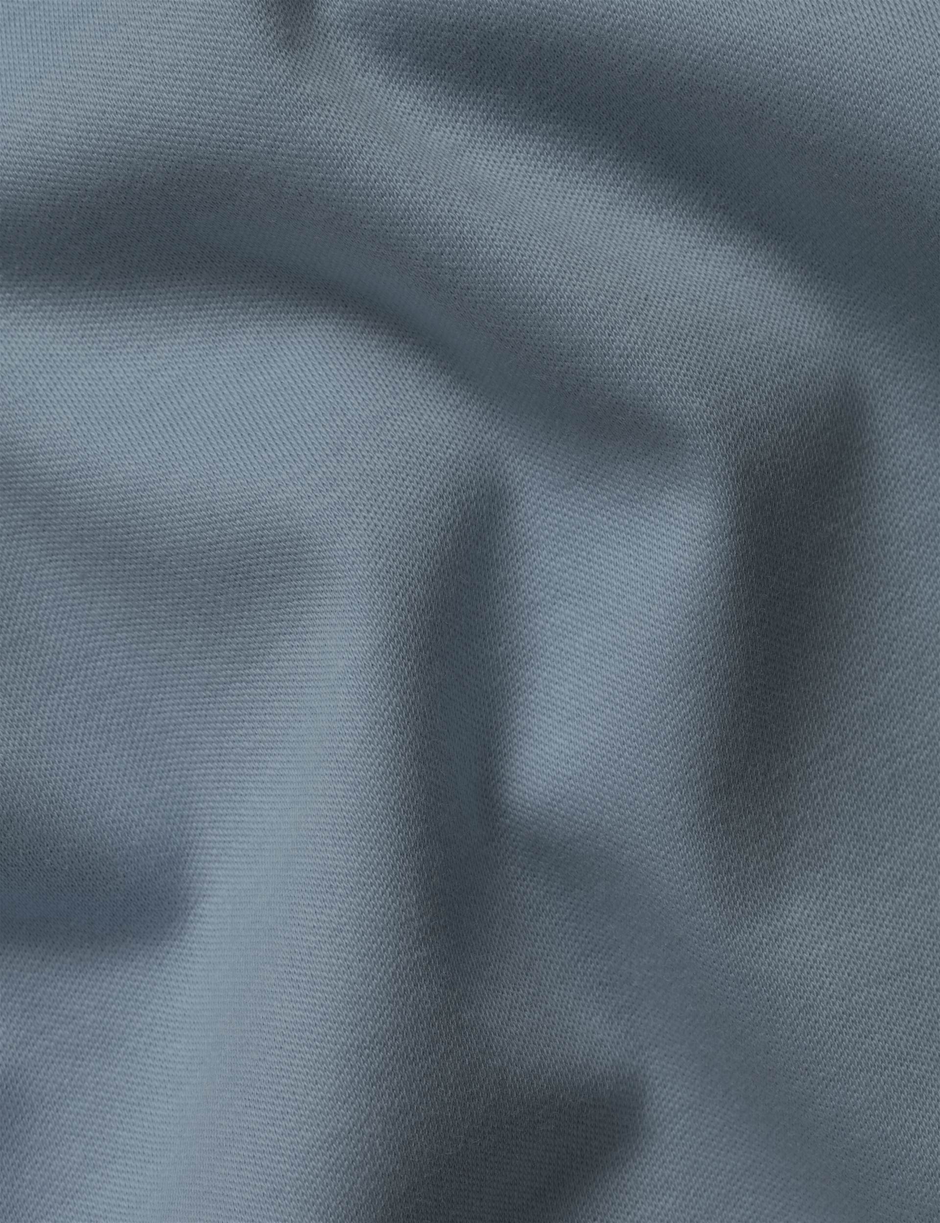 Steel blue short sleeve cotton polo 4