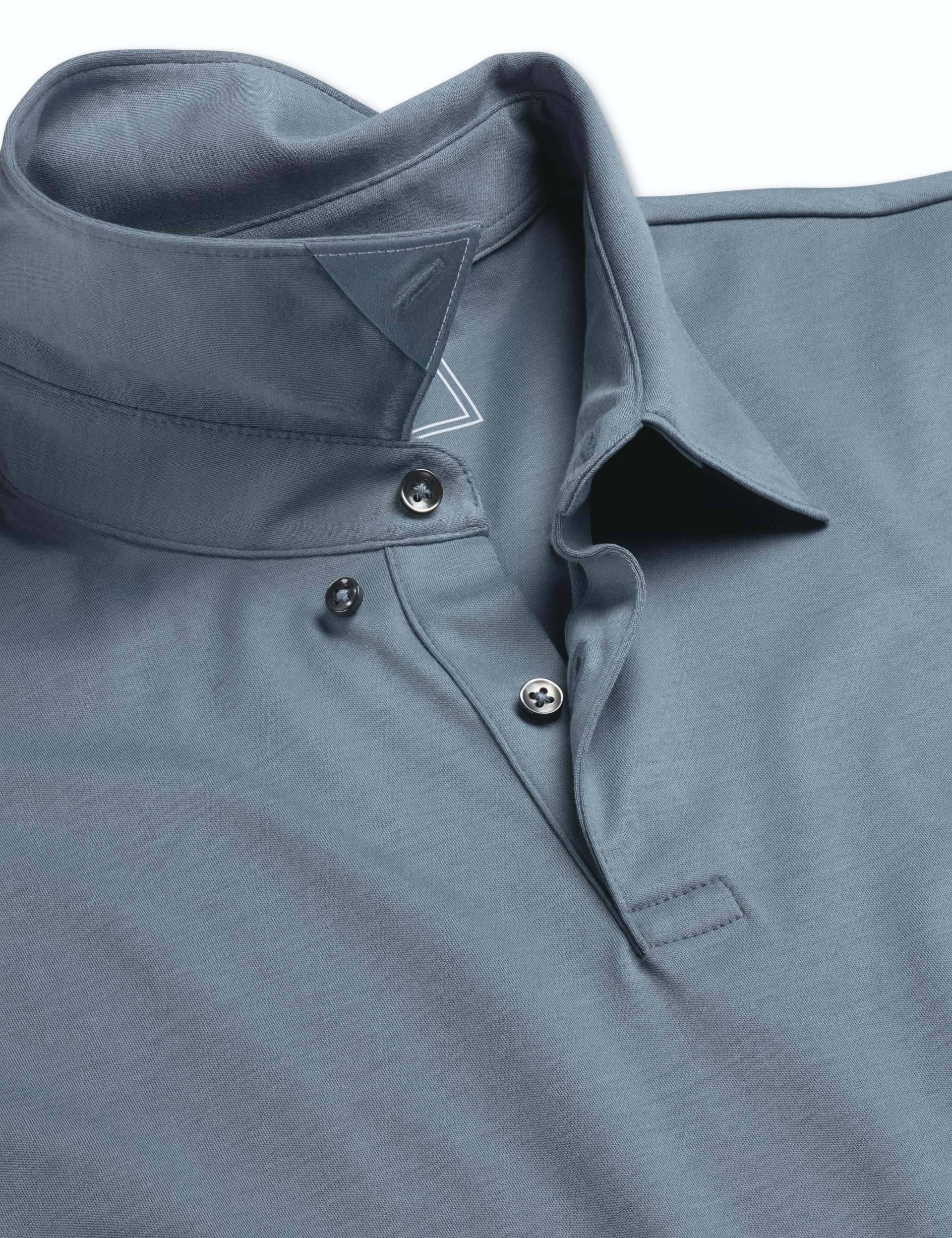 Steel blue short sleeve cotton polo 5