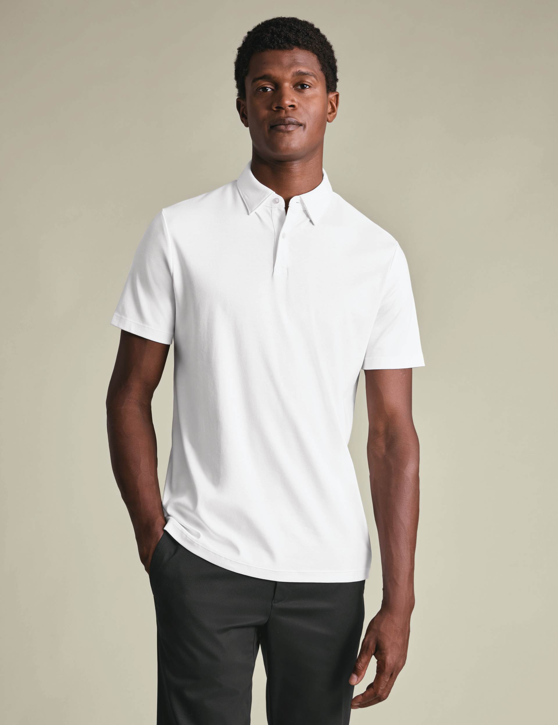 White short sleeve cotton polo 1