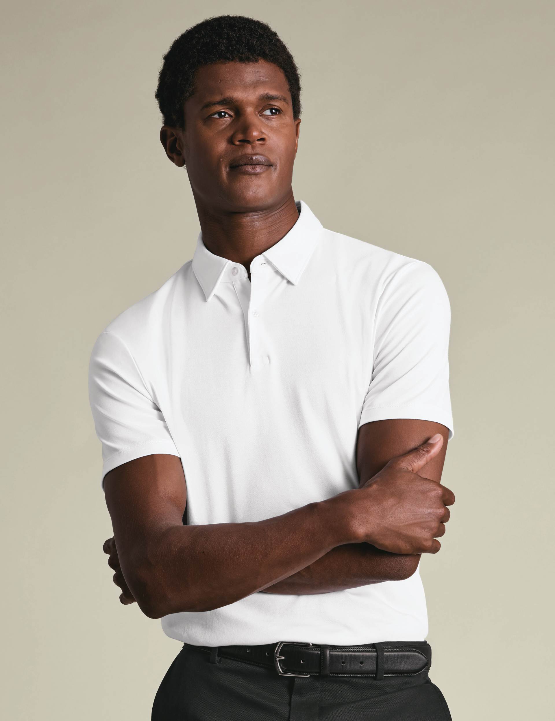 White short sleeve cotton polo 2