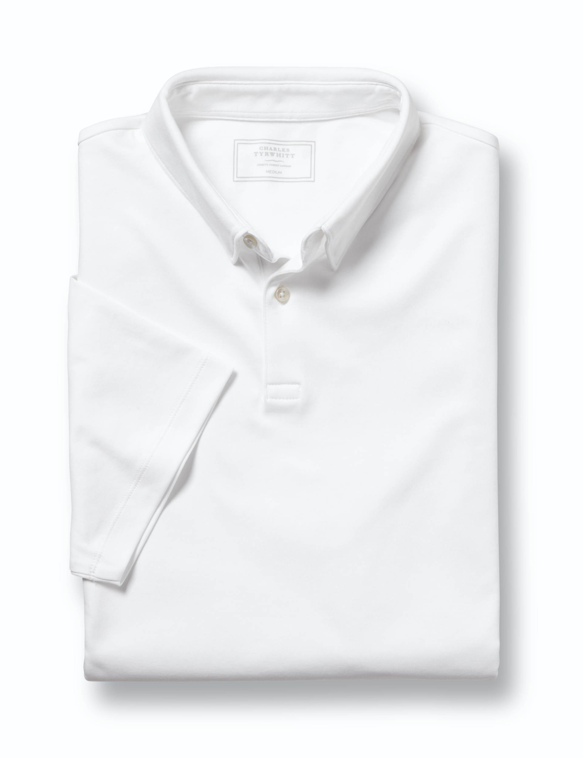 White short sleeve cotton polo 5