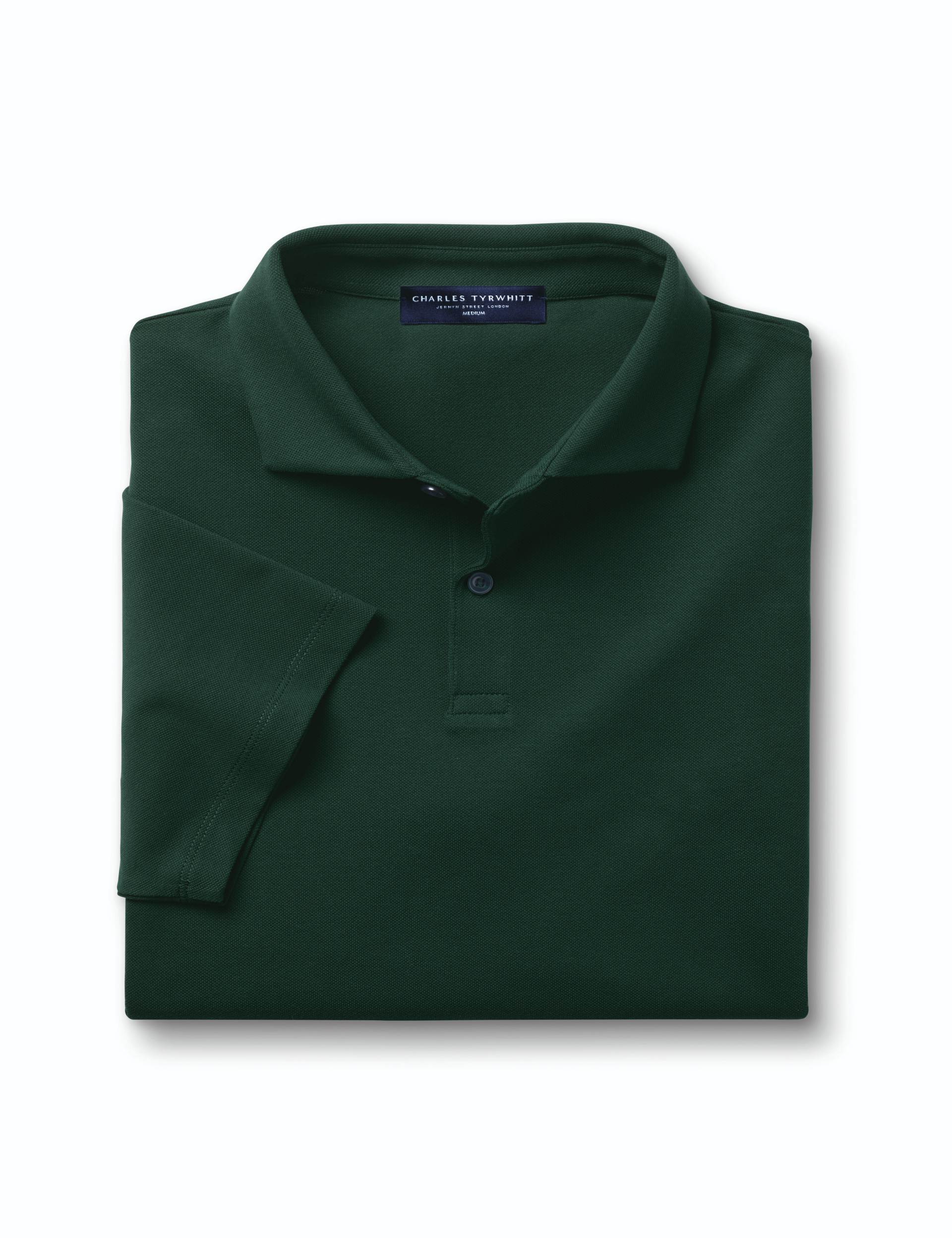 Dark green short sleeve cotton stretch smart pique polo 5