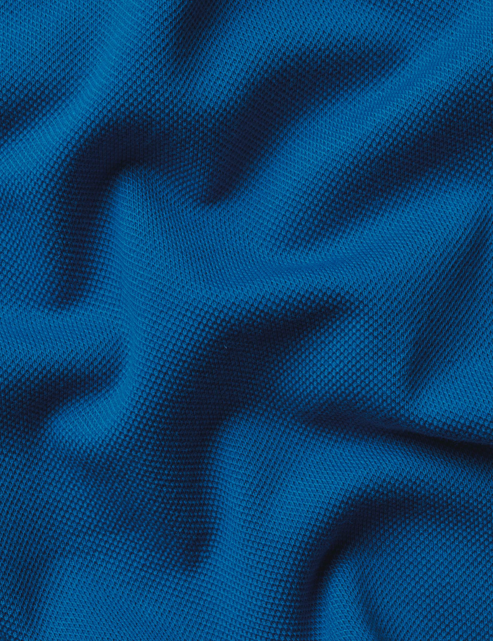 Cobalt blue solid short sleeve cotton stretch pique polo 6