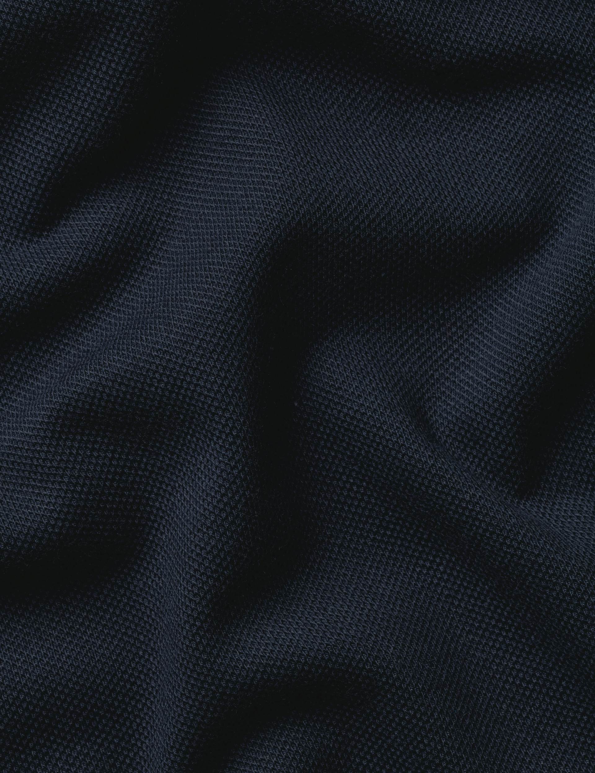 Navy blue solid short sleeve cotton stretch pique polo 7