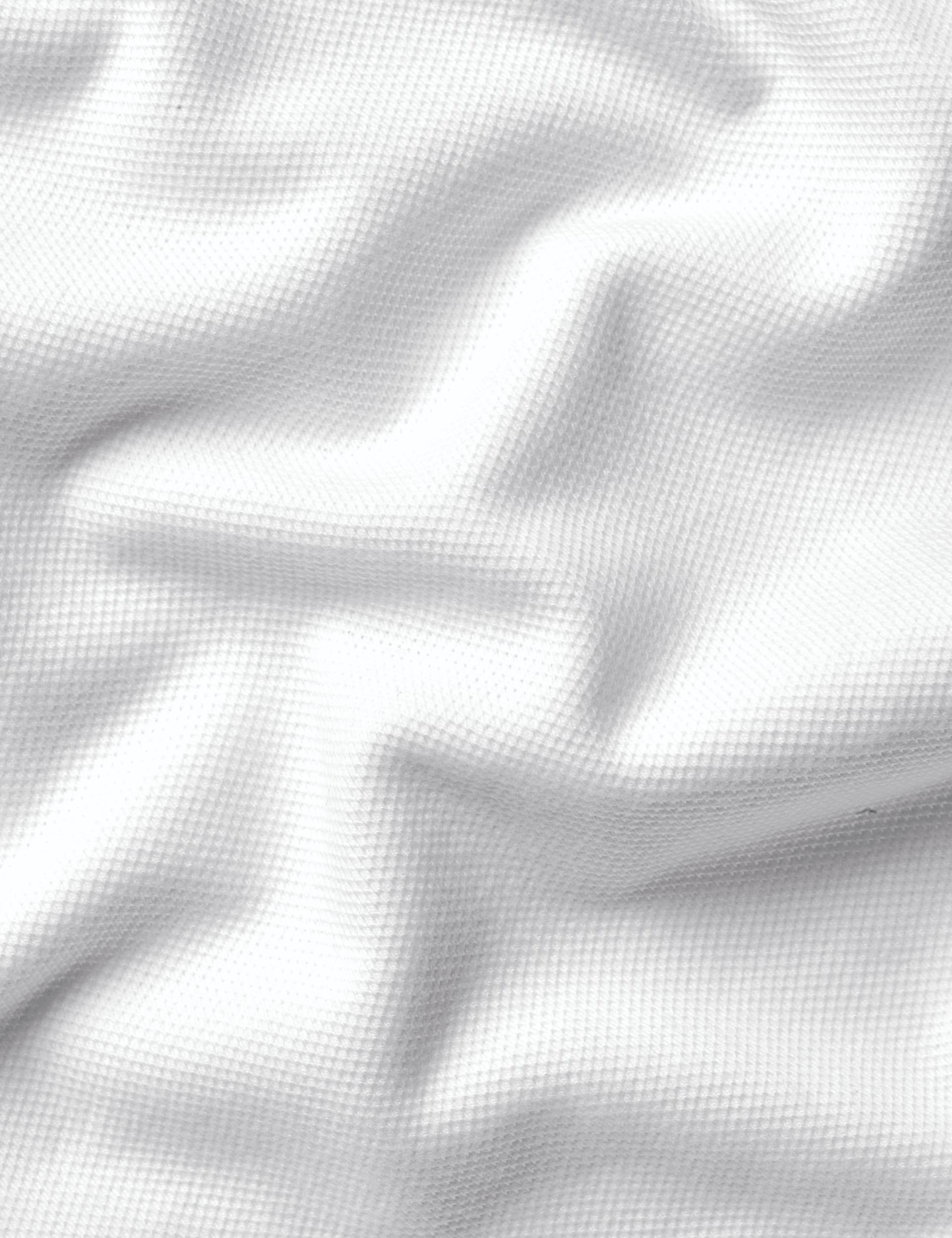 White solid short sleeve cotton stretch pique polo 5
