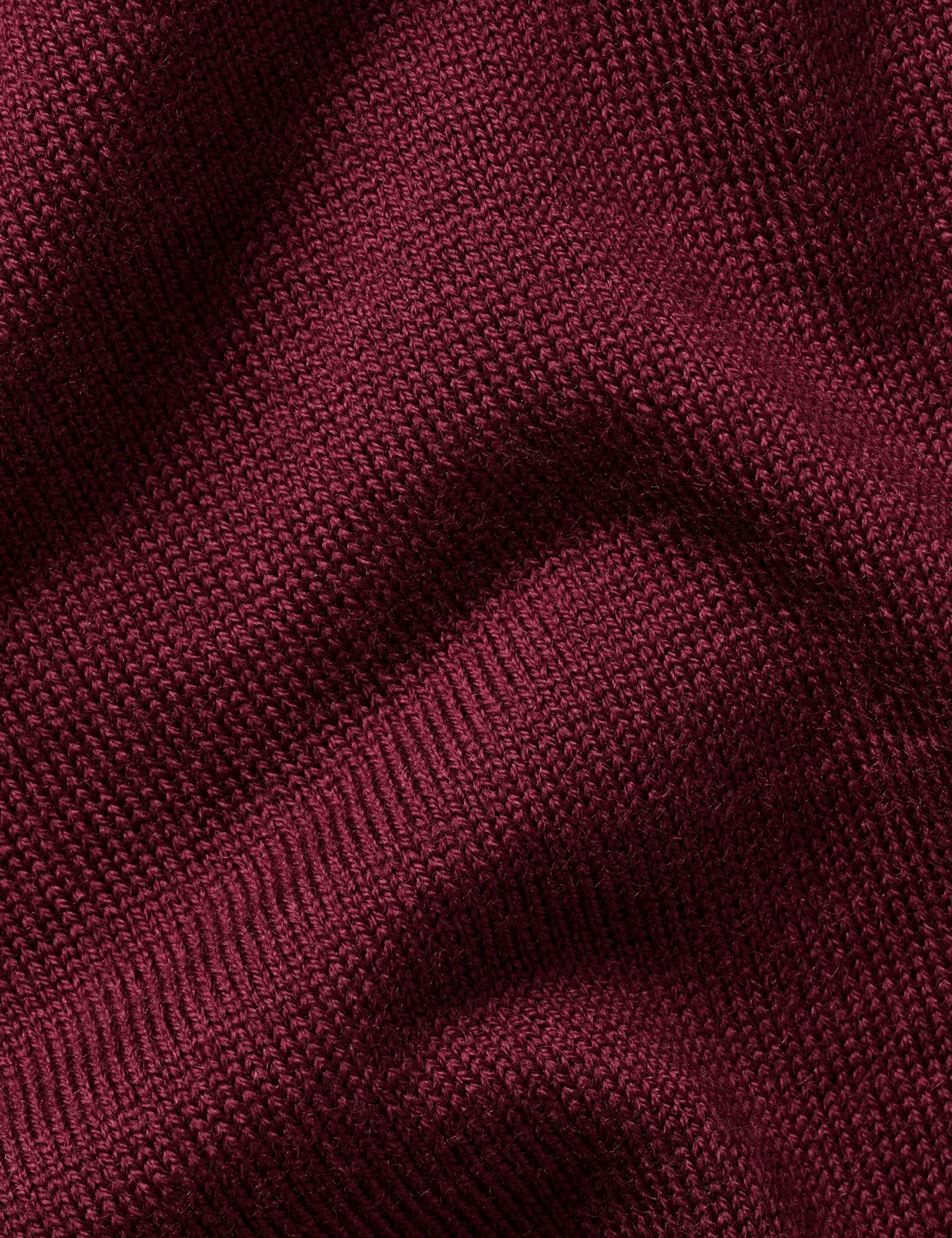 Burgundy red pure merino zip neck jumper 6