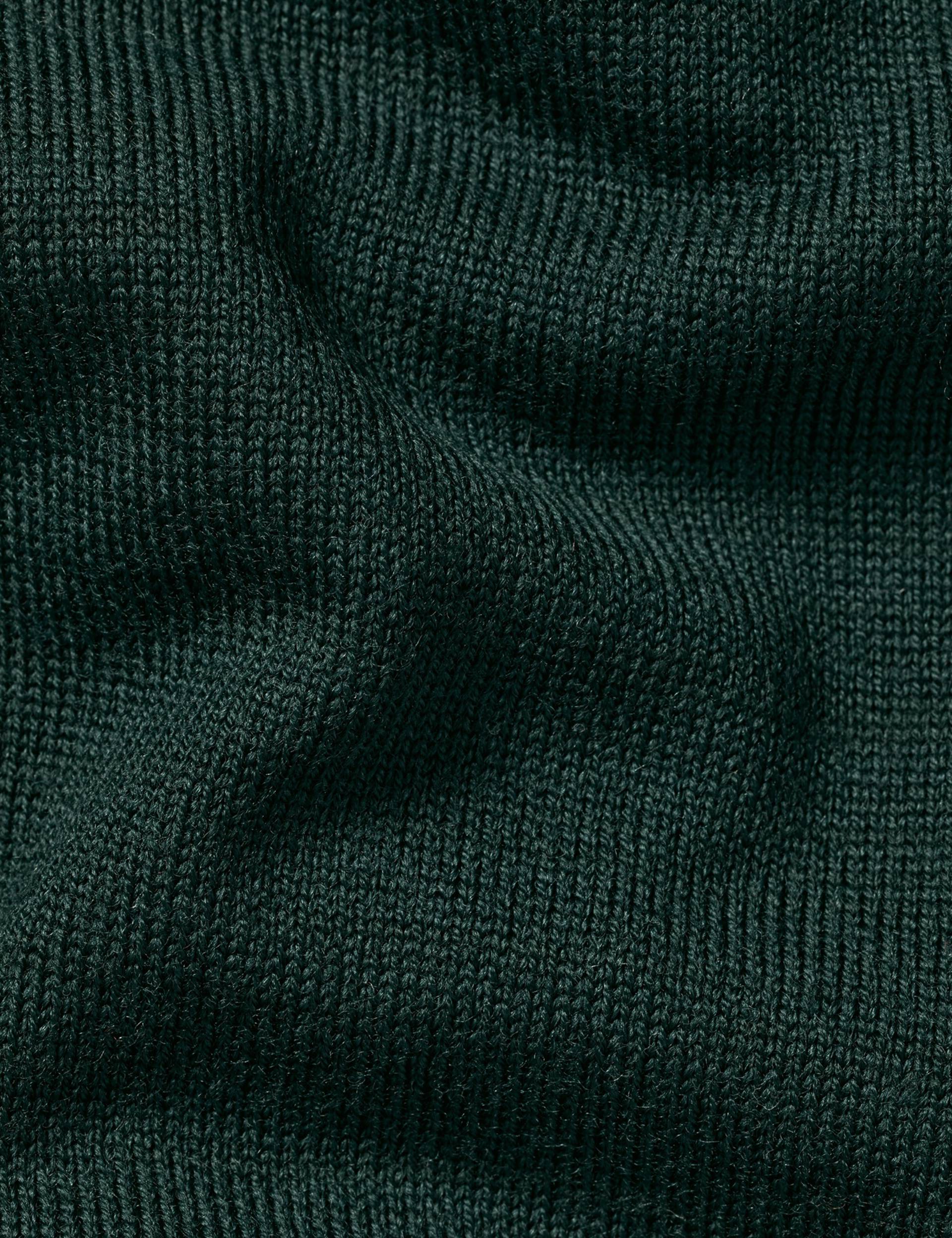 Forest green pure merino zip neck jumper 5