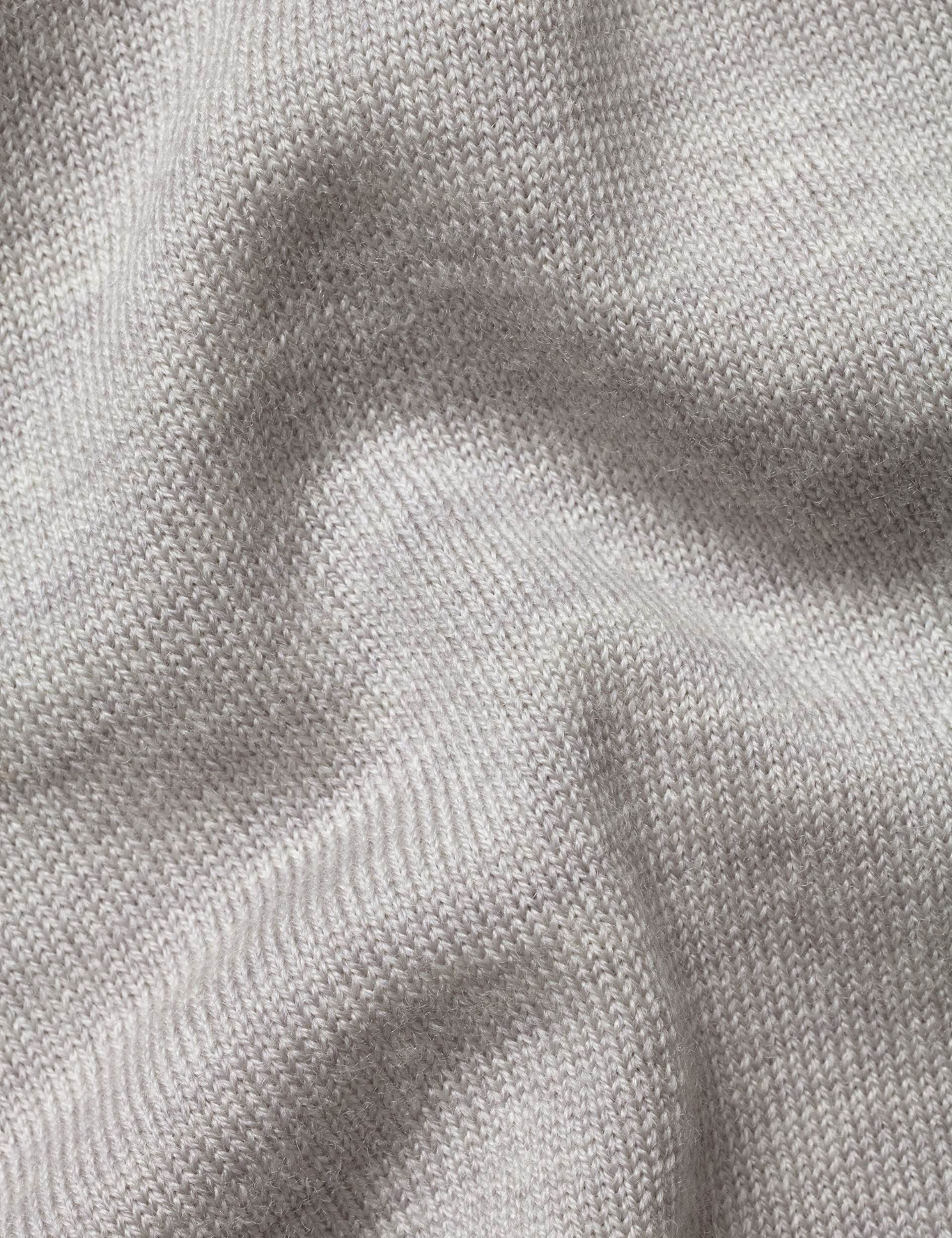 Silver grey pure merino zip neck jumper 5
