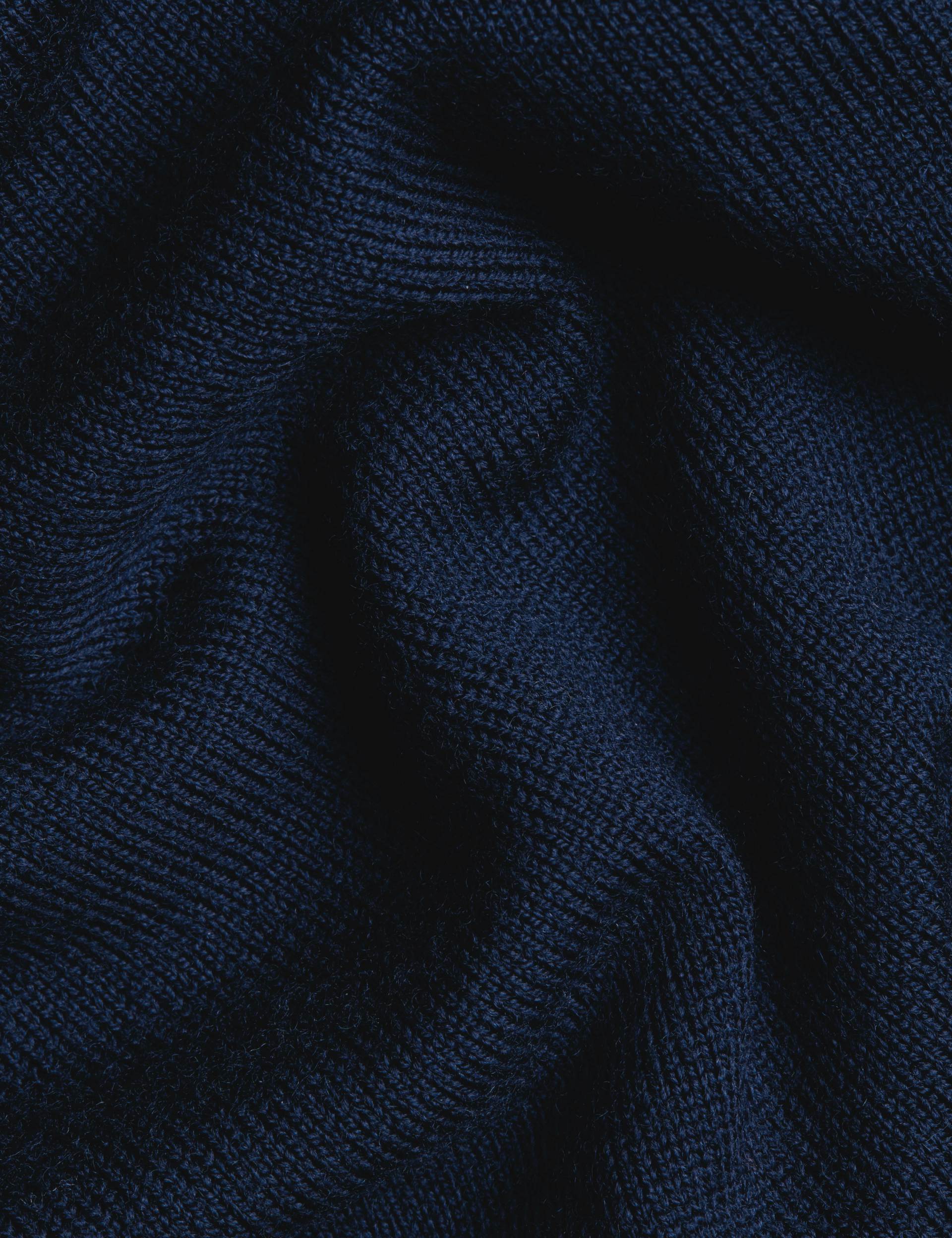 Navy blue pure merino polo neck jumper 6