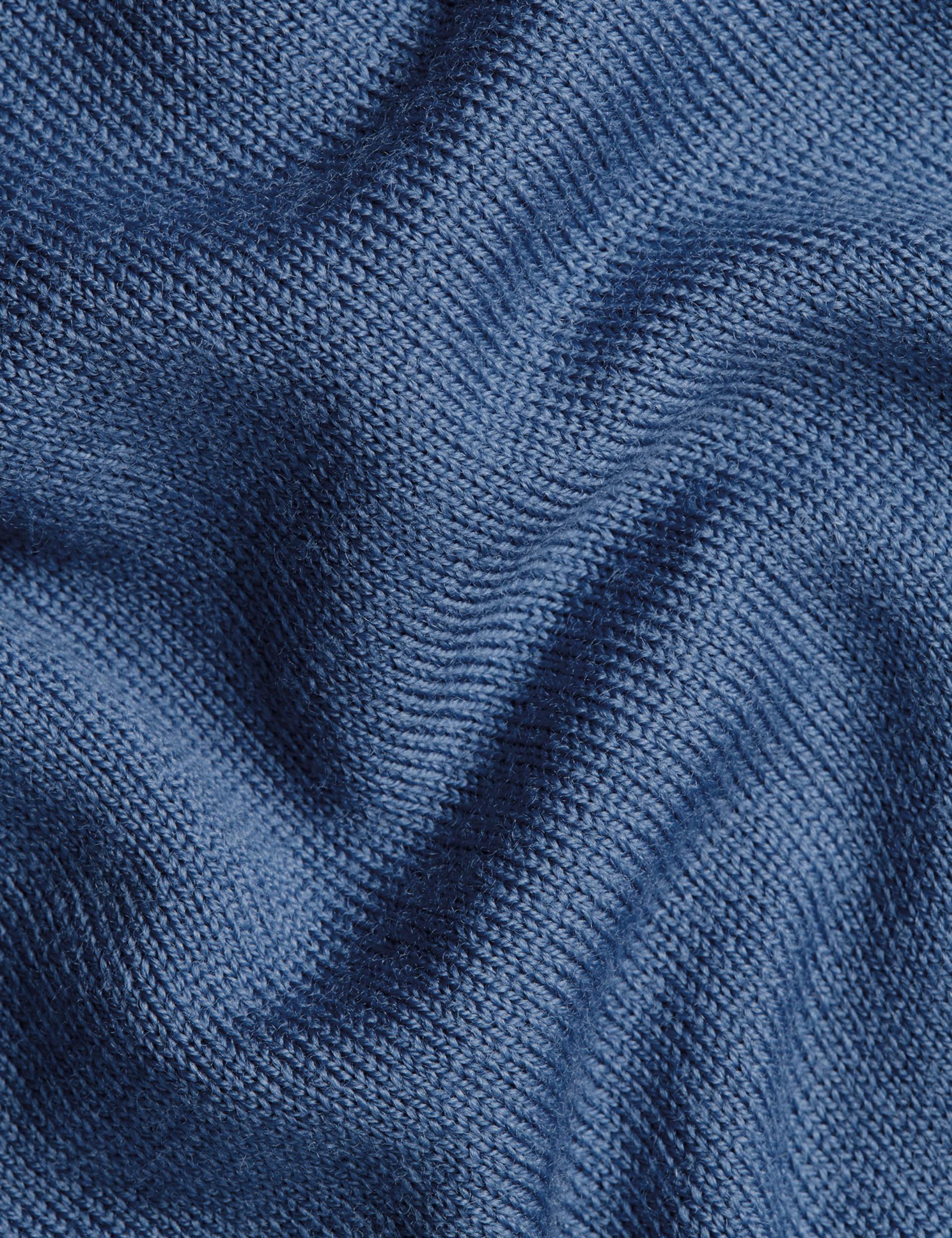 Steel blue pure merino zip neck jumper 5