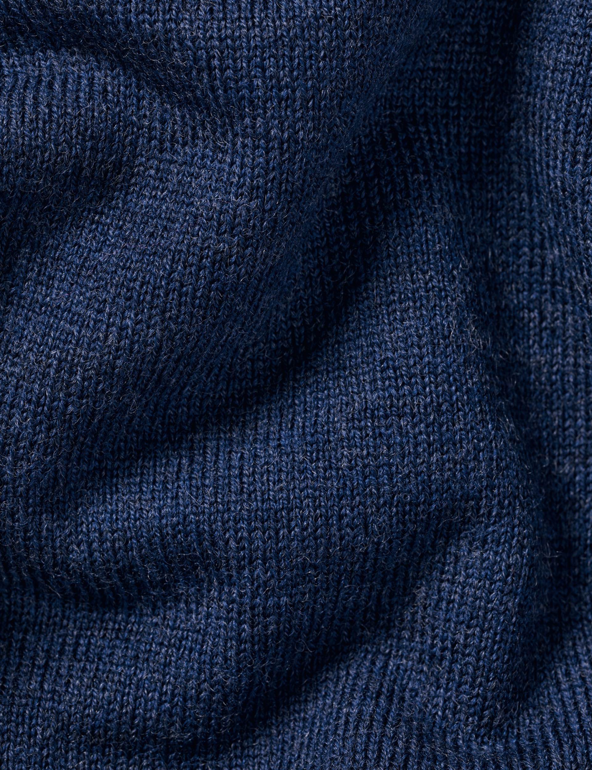 Ink blue pure merino zip neck jumper 5