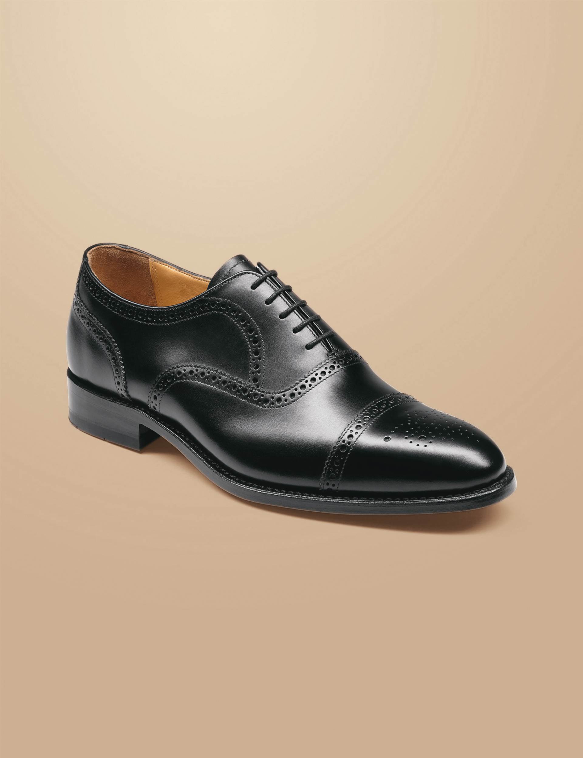 Black leather Oxford brogue shoe 2