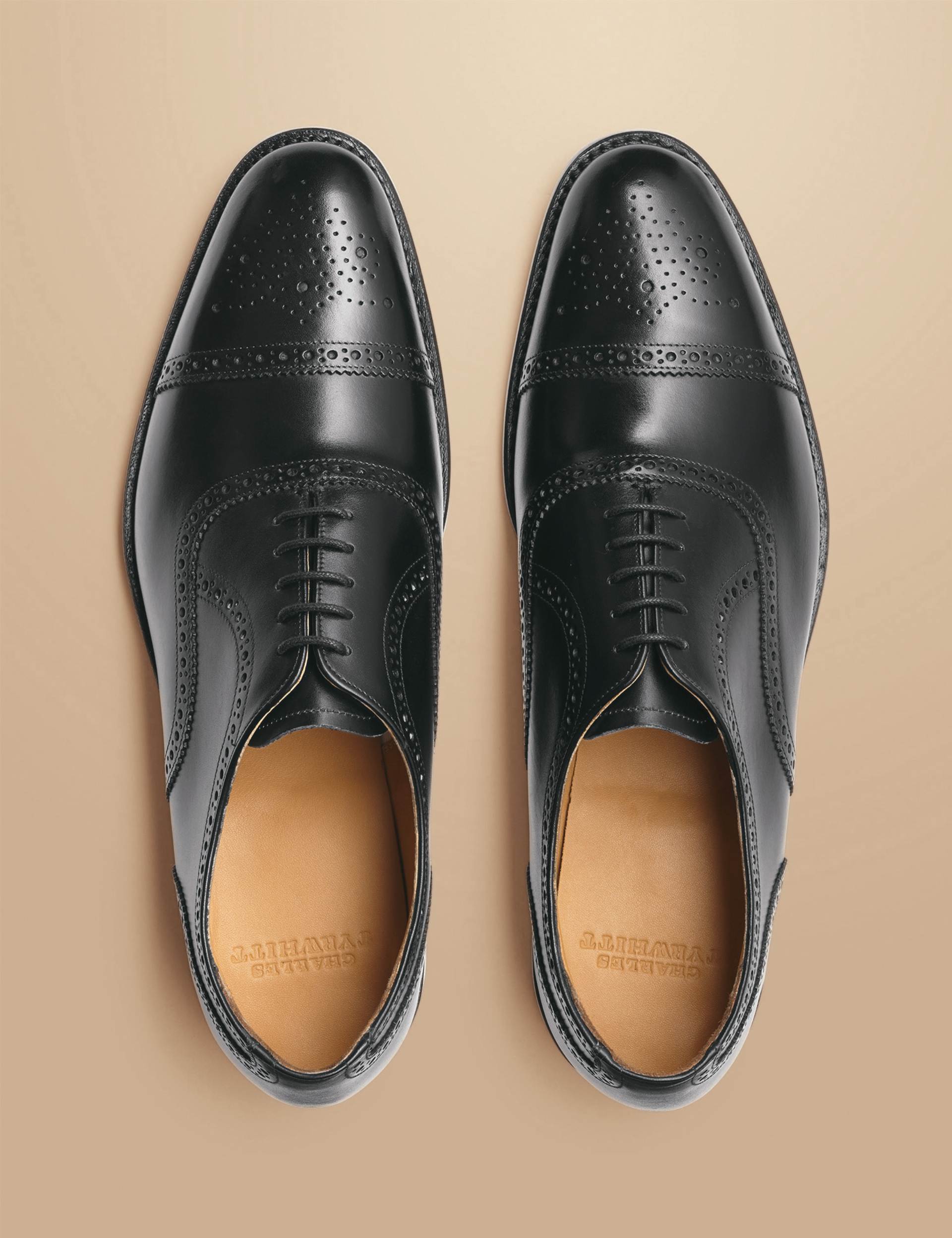Black leather Oxford brogue shoe 3