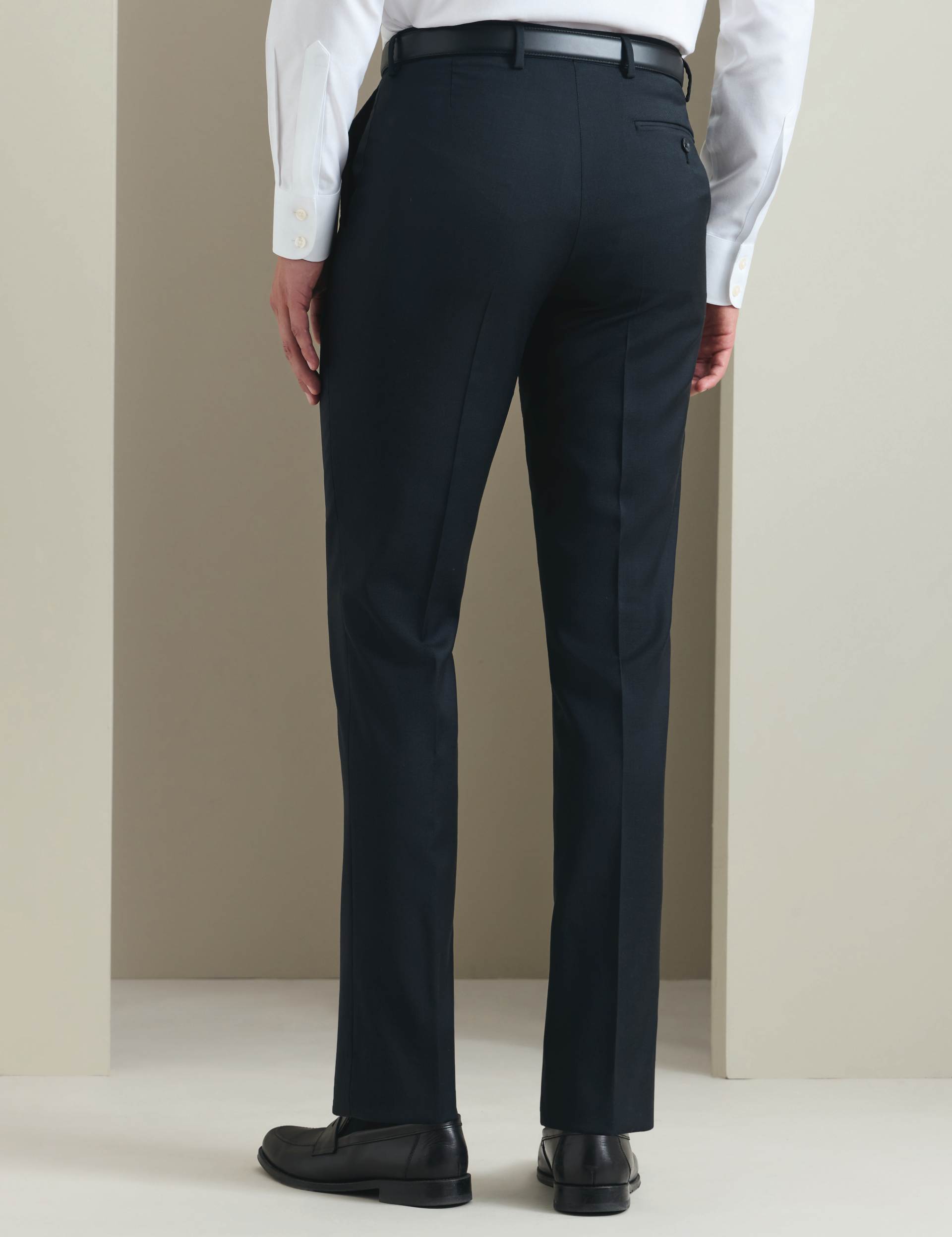 Black slim fit natural stretch twill suit trouser 2