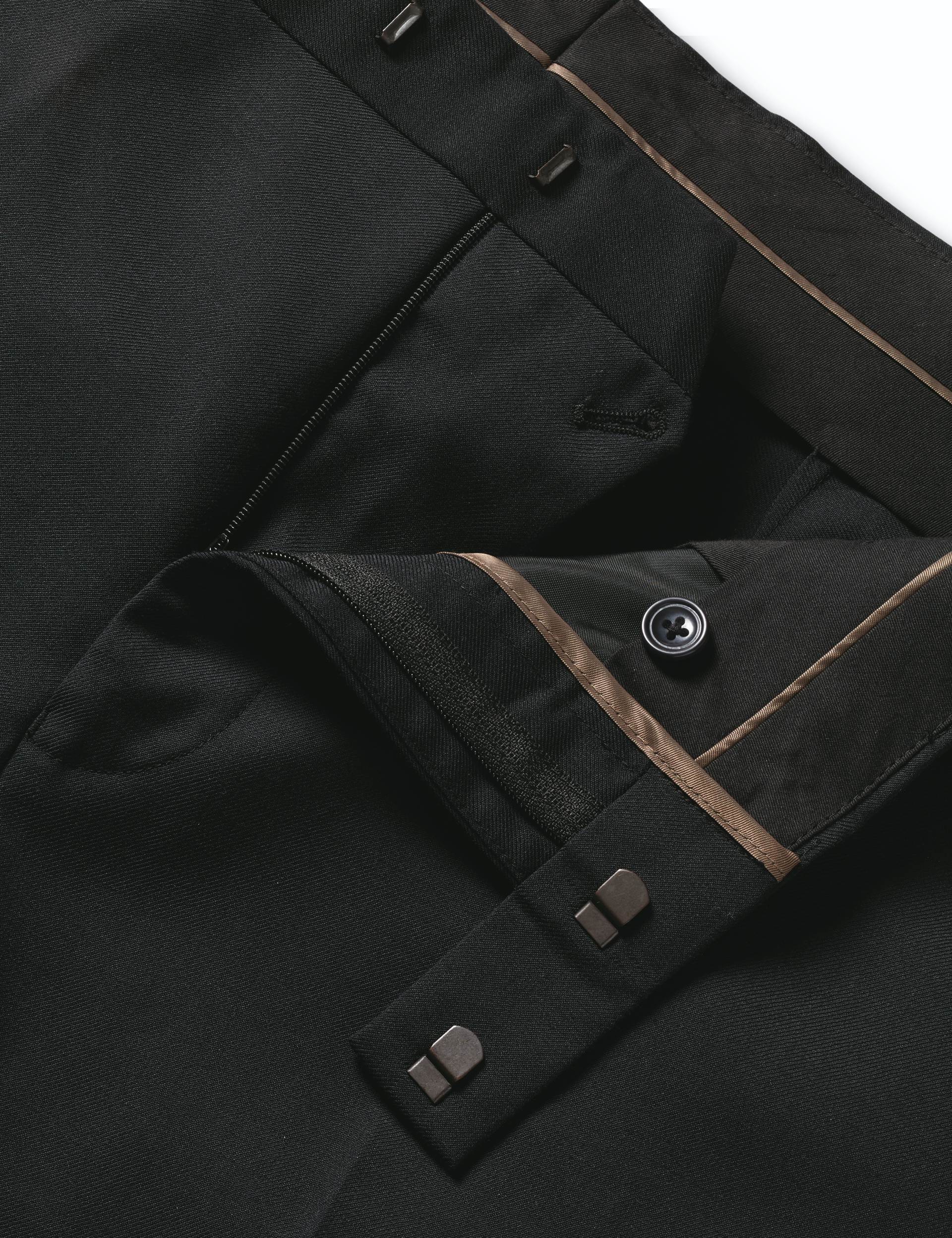 Black slim fit natural stretch twill suit trouser 5