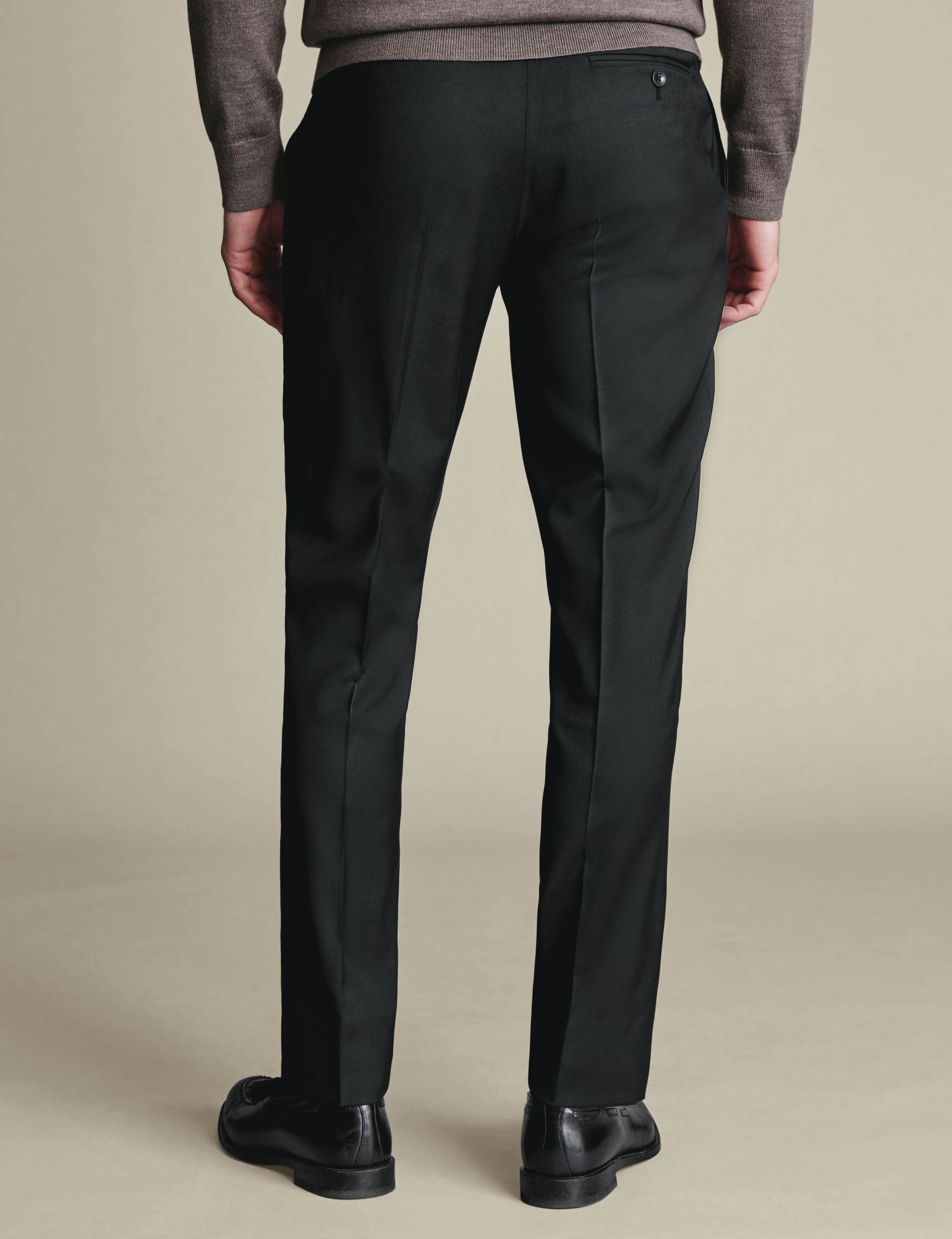 Black slim fit natural stretch twill suit trouser 6