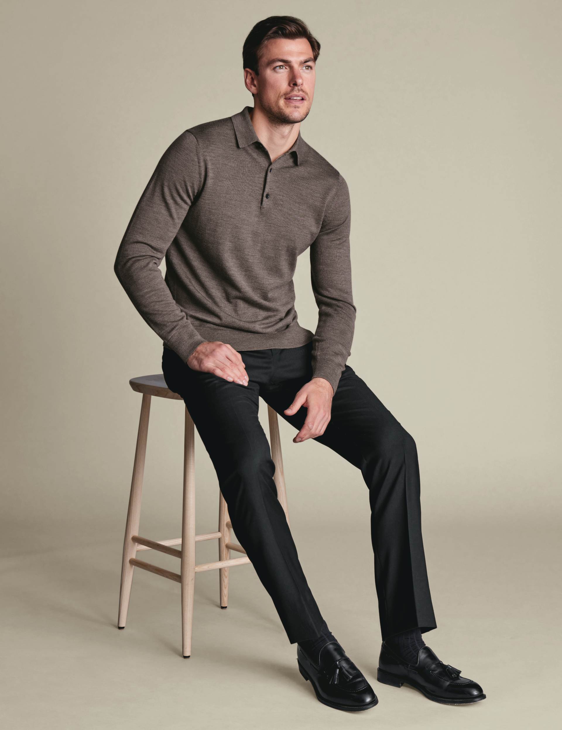 Black slim fit natural stretch twill suit trouser 8