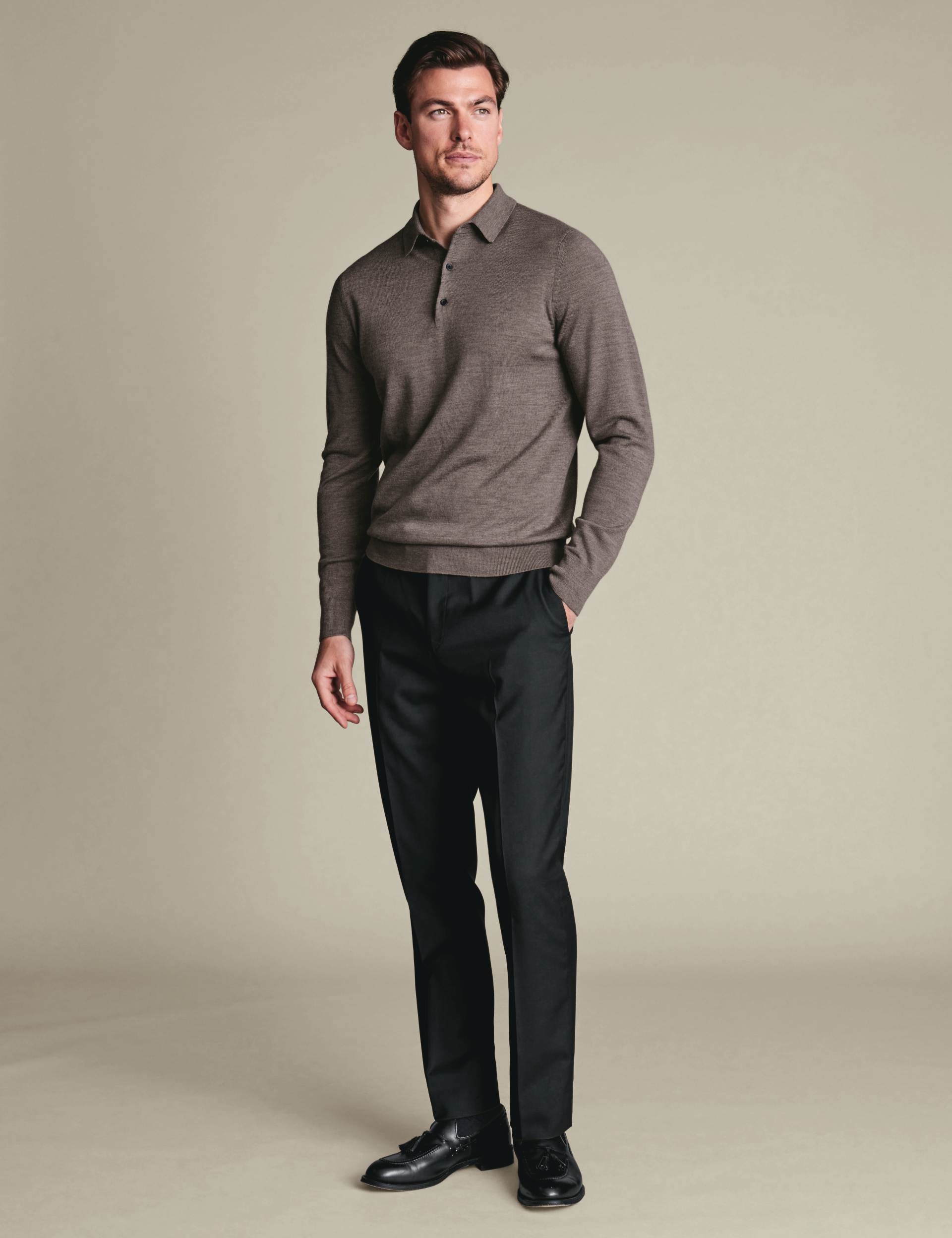 Black slim fit natural stretch twill suit trouser 9