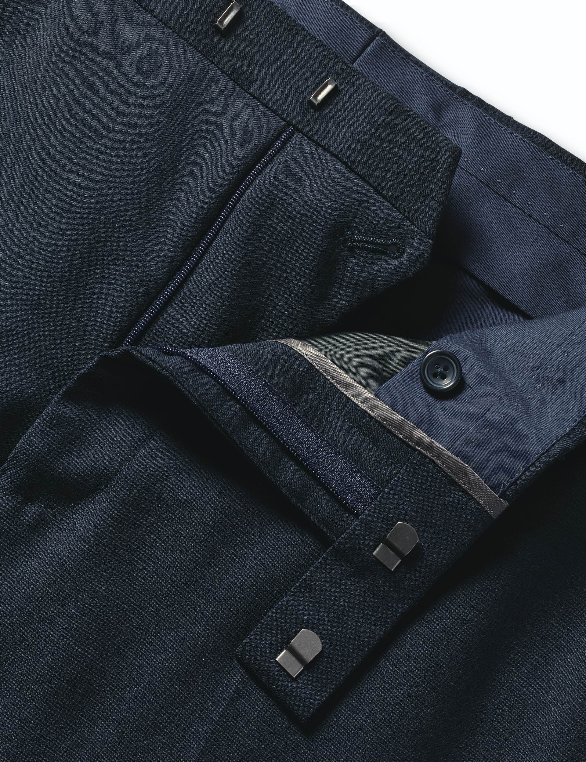 Navy slim fit natural stretch twill suit trouser 6