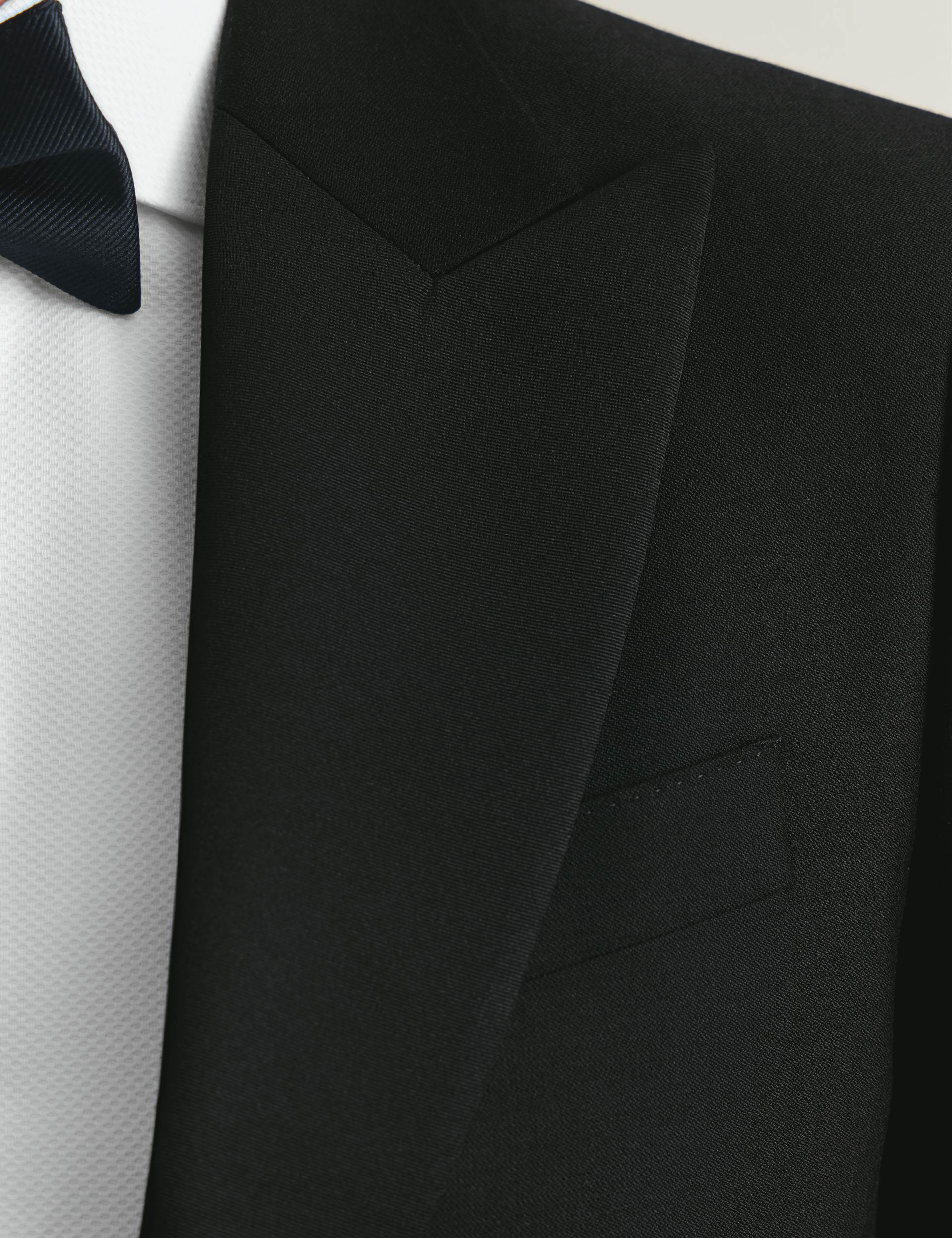 Black slim fit peak lapel dinner suit jacket 4