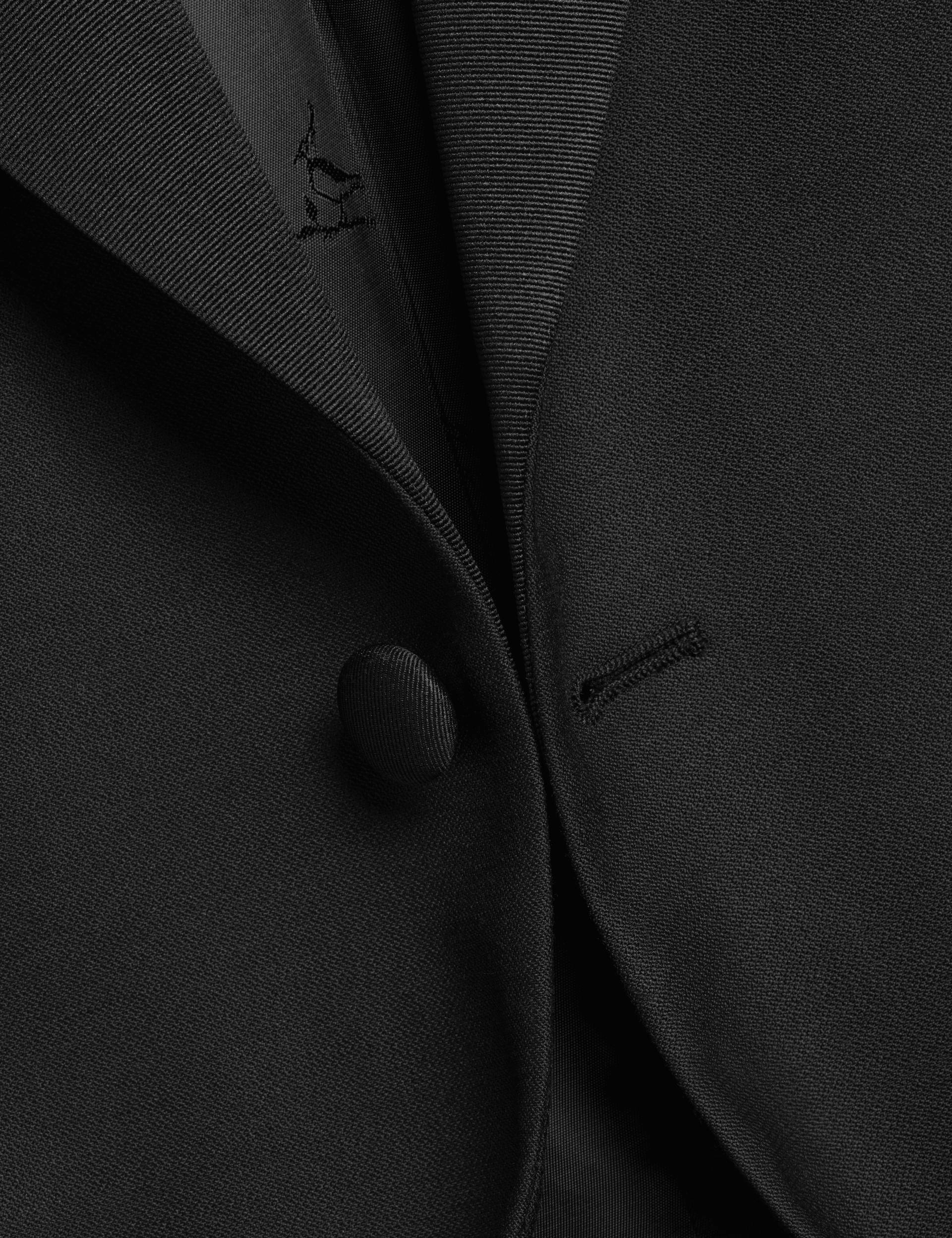 Black slim fit peak lapel dinner suit jacket 6