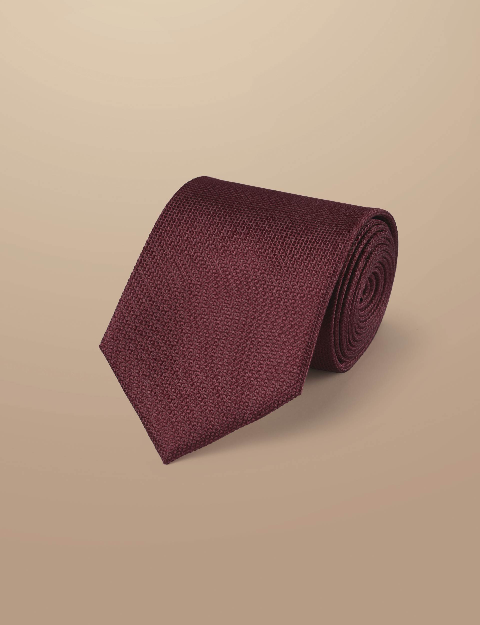 Burgundy red silk tie 1